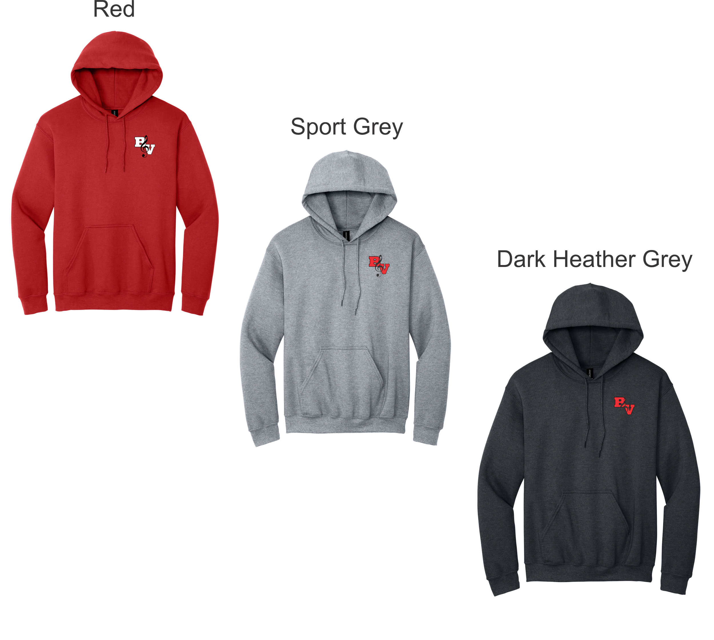 BV Band - Left Chest Clef Pullover Hooded Sweatshirts (18500)