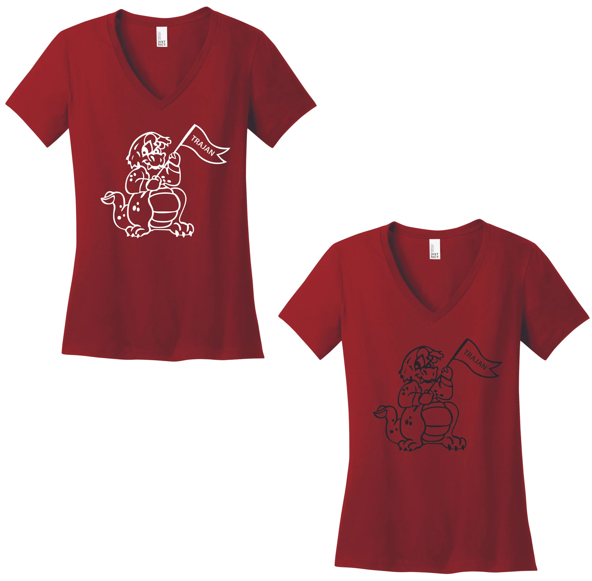Trajan Elementary - Ladies V-neck T-Shirts (DM1170L)