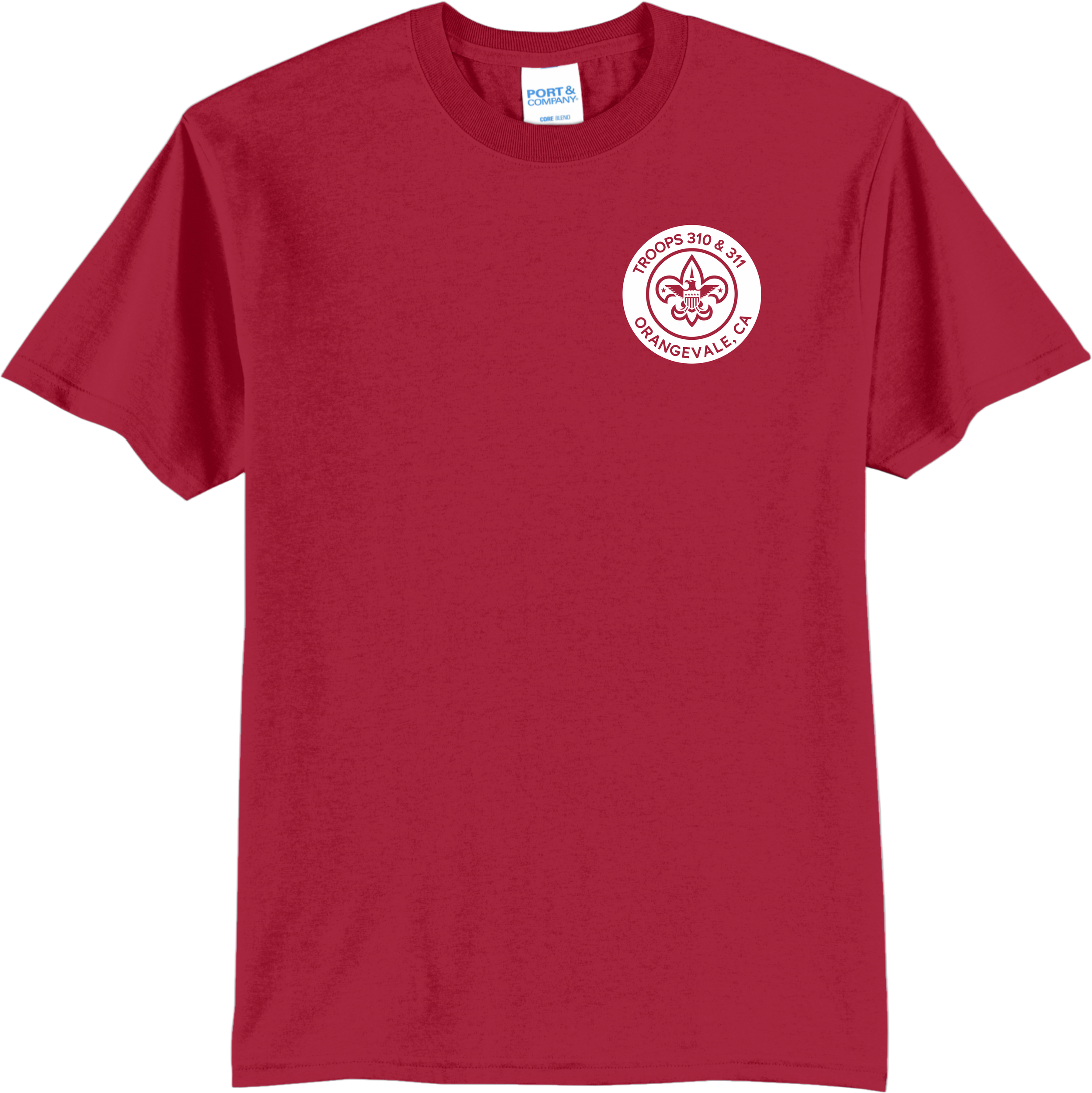 Troop 310 - Red T-shirt with Left Chest Logo (PC55Y/PC55)