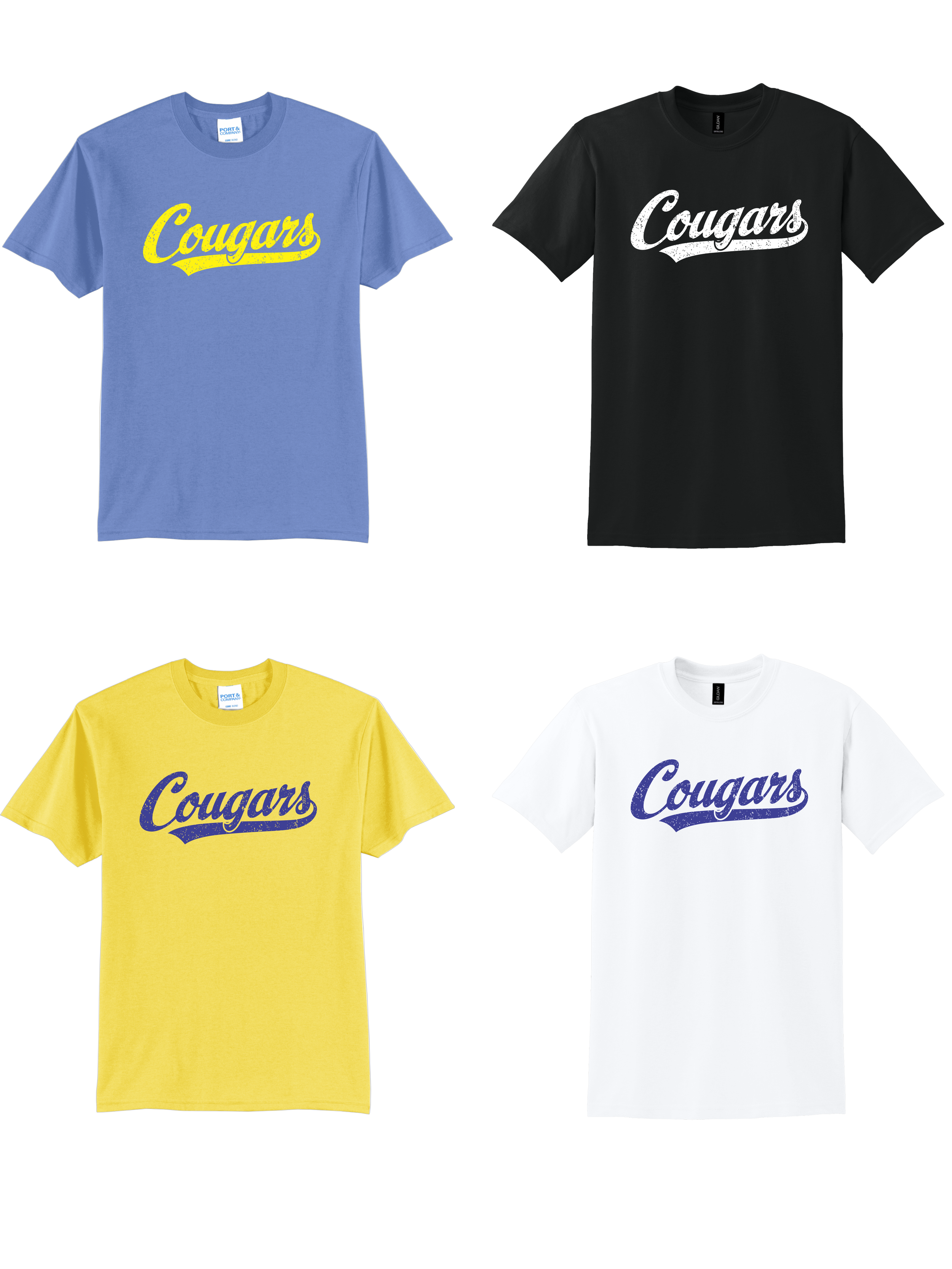 Coyle Avenue Elementary - Script Cougars T-shirts (PC55Y/PC55)