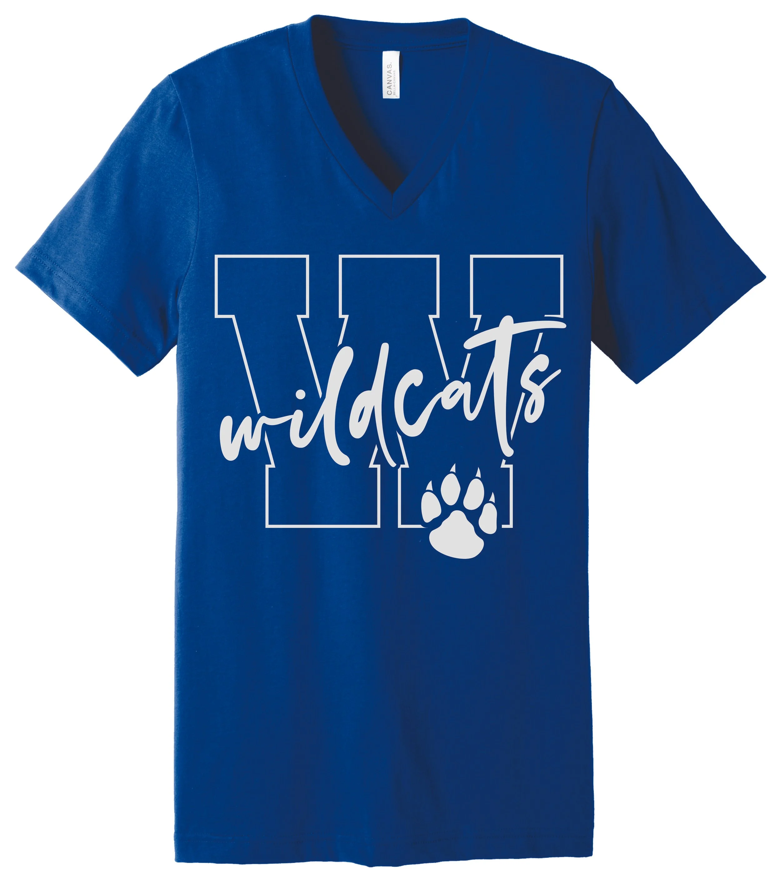 W - Wildcats with claw T-Shirts V-neck.jpg