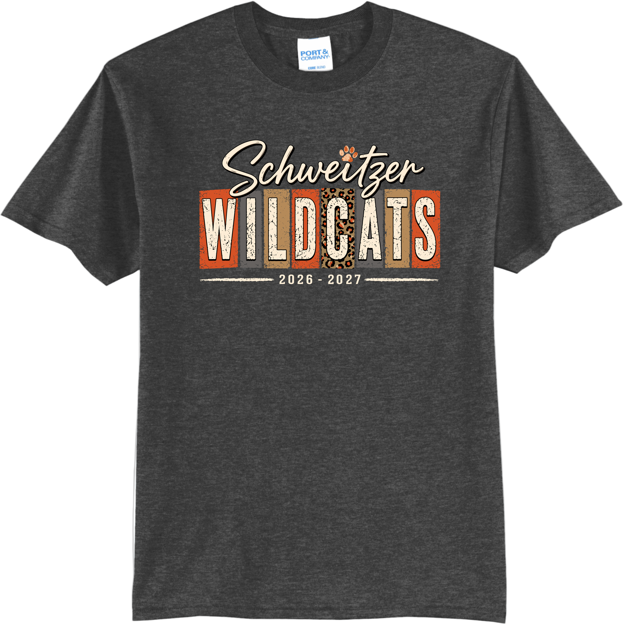 Schweitzer T-Shirt Logo 3 (Dk Hthr Gry).png