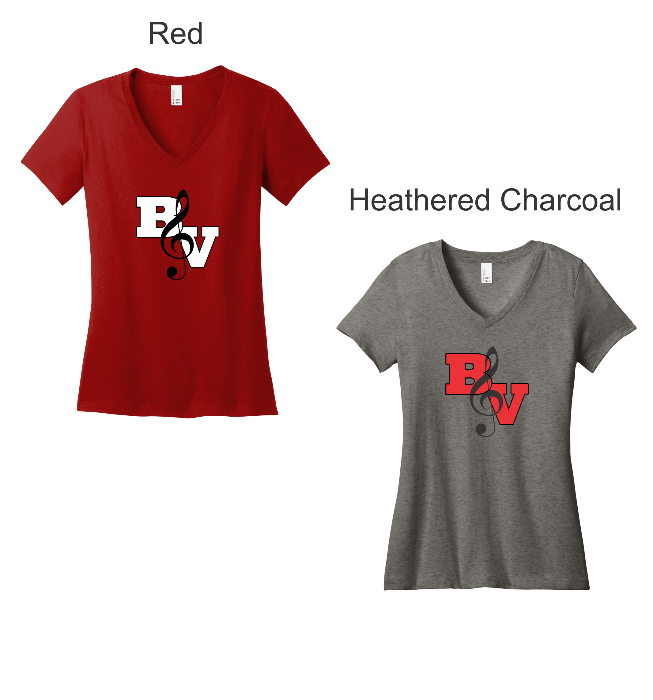 BV Band - Big Chest Clef Women's V-Neck Shirts (DM1170L)