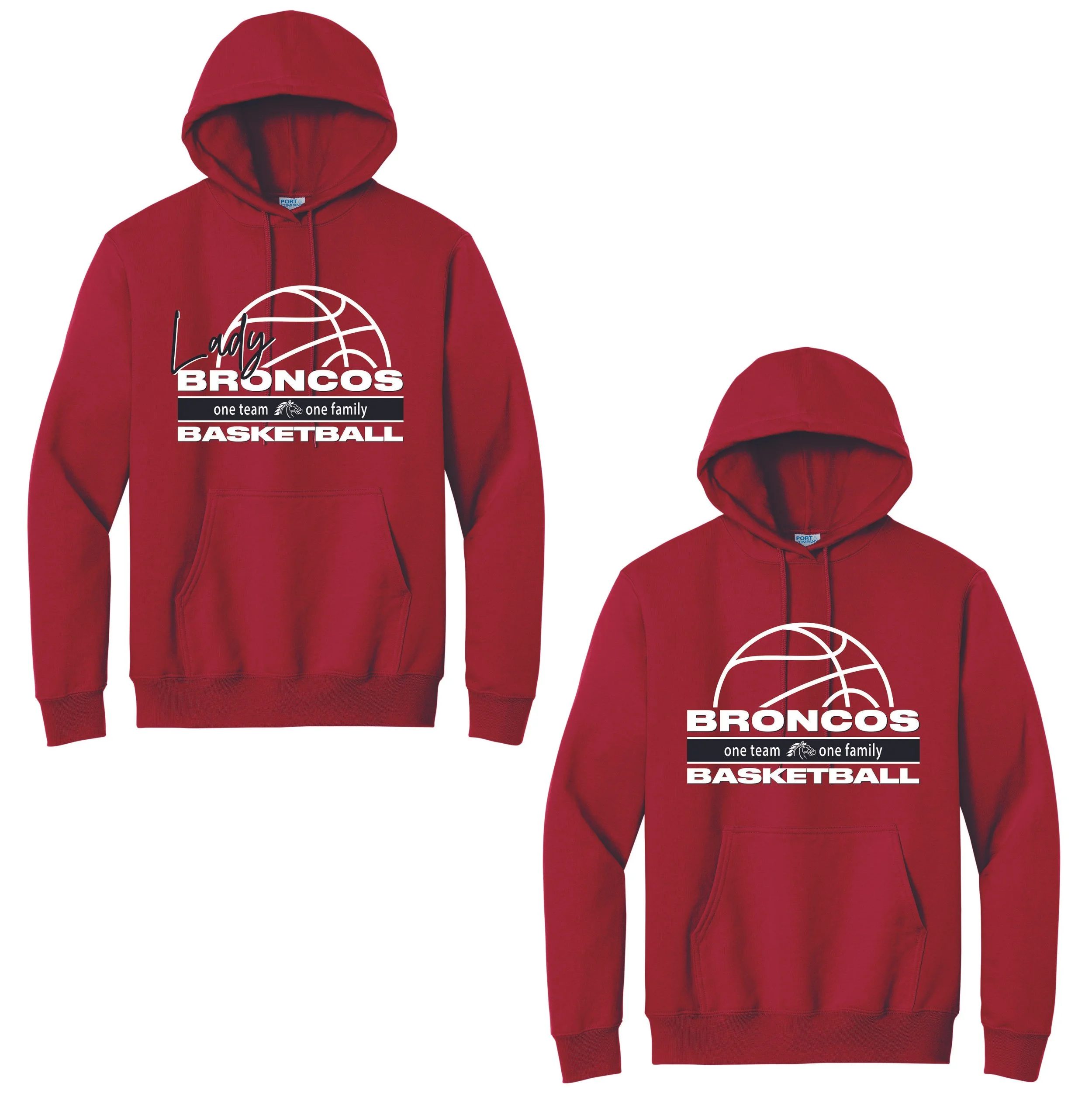 2025-2026 Lady Bronco Basketball Hooded Sweatshirt RED.jpg