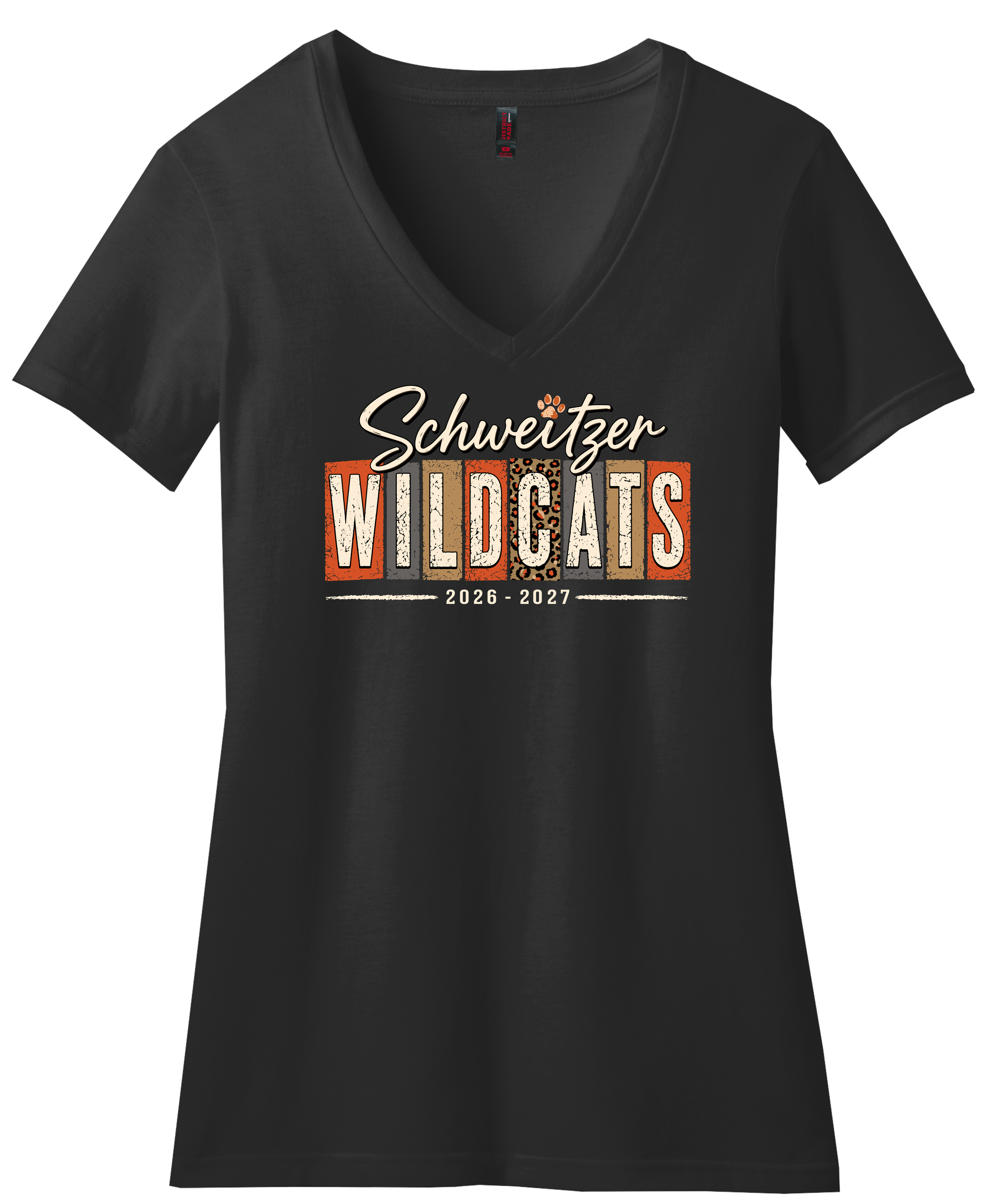 Schweitzer Women's V-neck Logo 3 (Black).png