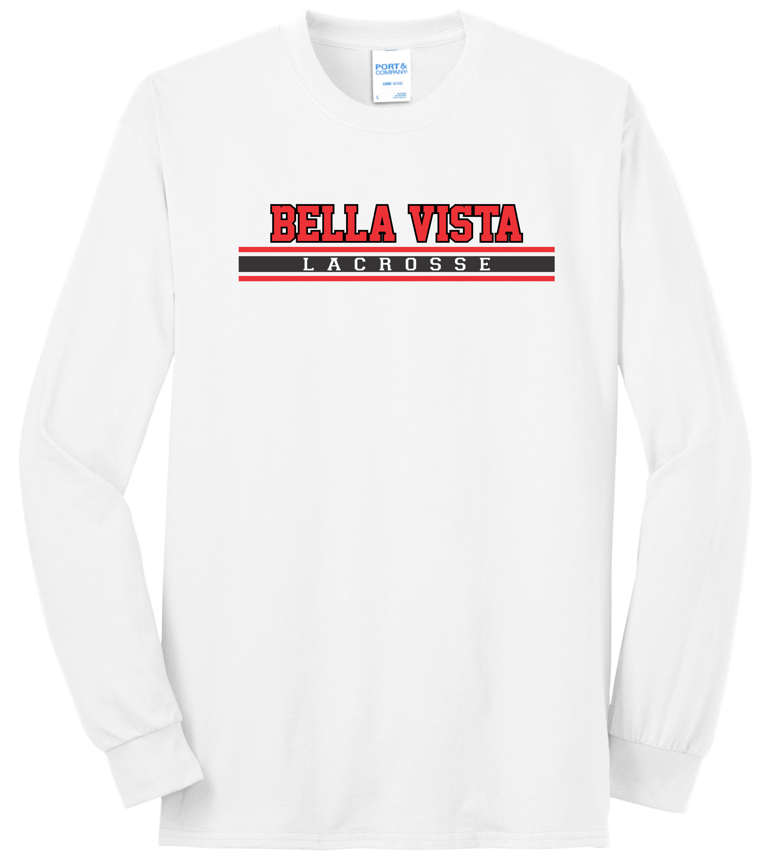 BV Lacrosse Logo 2 Long Sleeve T PC55LS White.png