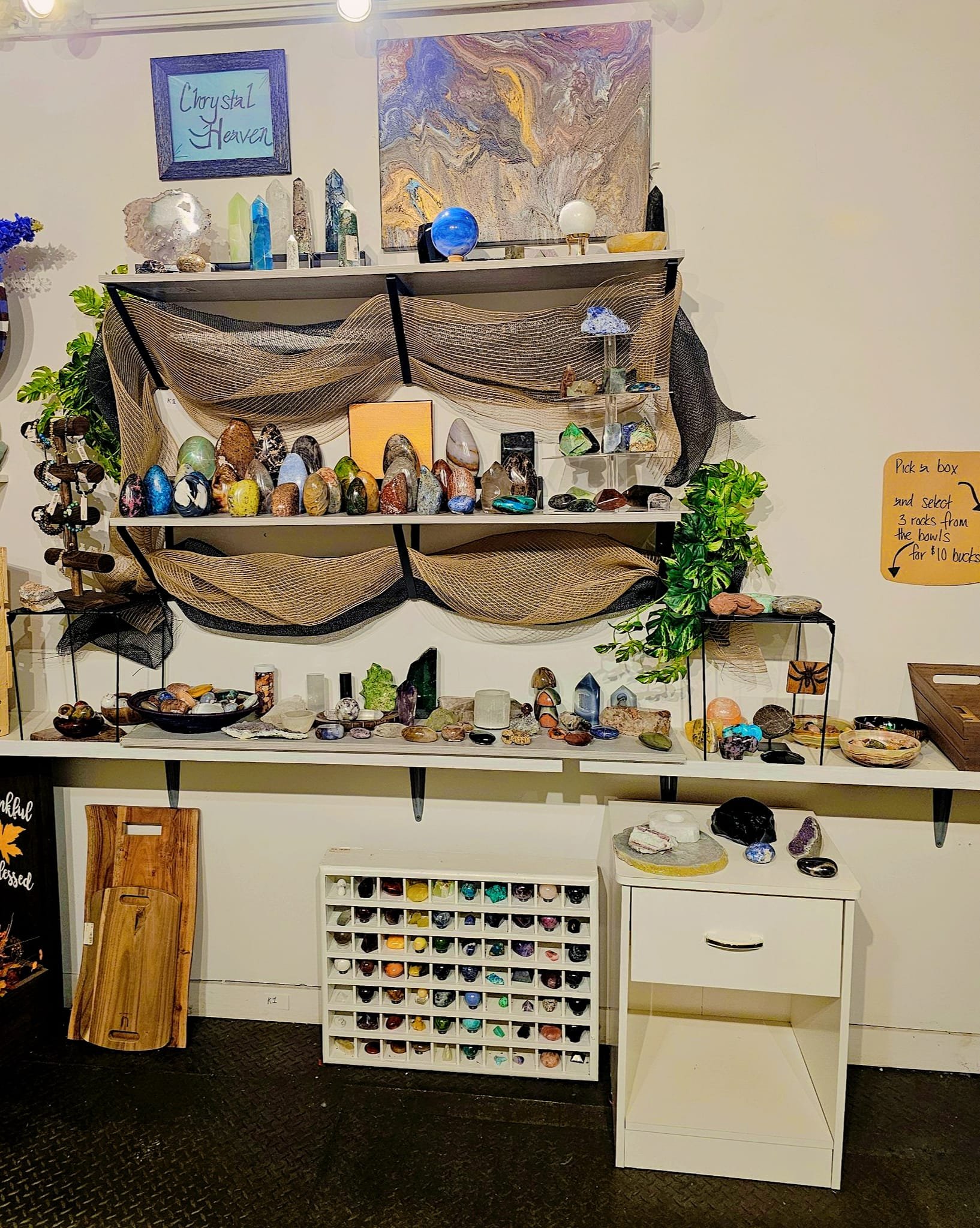 Shop crystals, uniques stones &amp; more from Chrystal Heaven, located inside The York Merchant along with dozens of other unique small businesses. Open Tuesday-Thursday 11am-5pm, Friday 11am-6pm, Saturday 9am-5pm, &amp; Sunday 12pm-4pm.