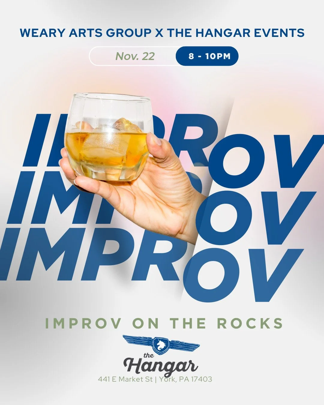 Feeling the 5 PM Blues? We&rsquo;ve Got the Cure!
November 22nd | Doors at 7:30pm
🎟️ Tickets: https://bit.ly/NovImprov
$10 in advance | $15 at the door (if any remain)
Tickets include Improv Punch and light snacks &mdash; consider that discount your