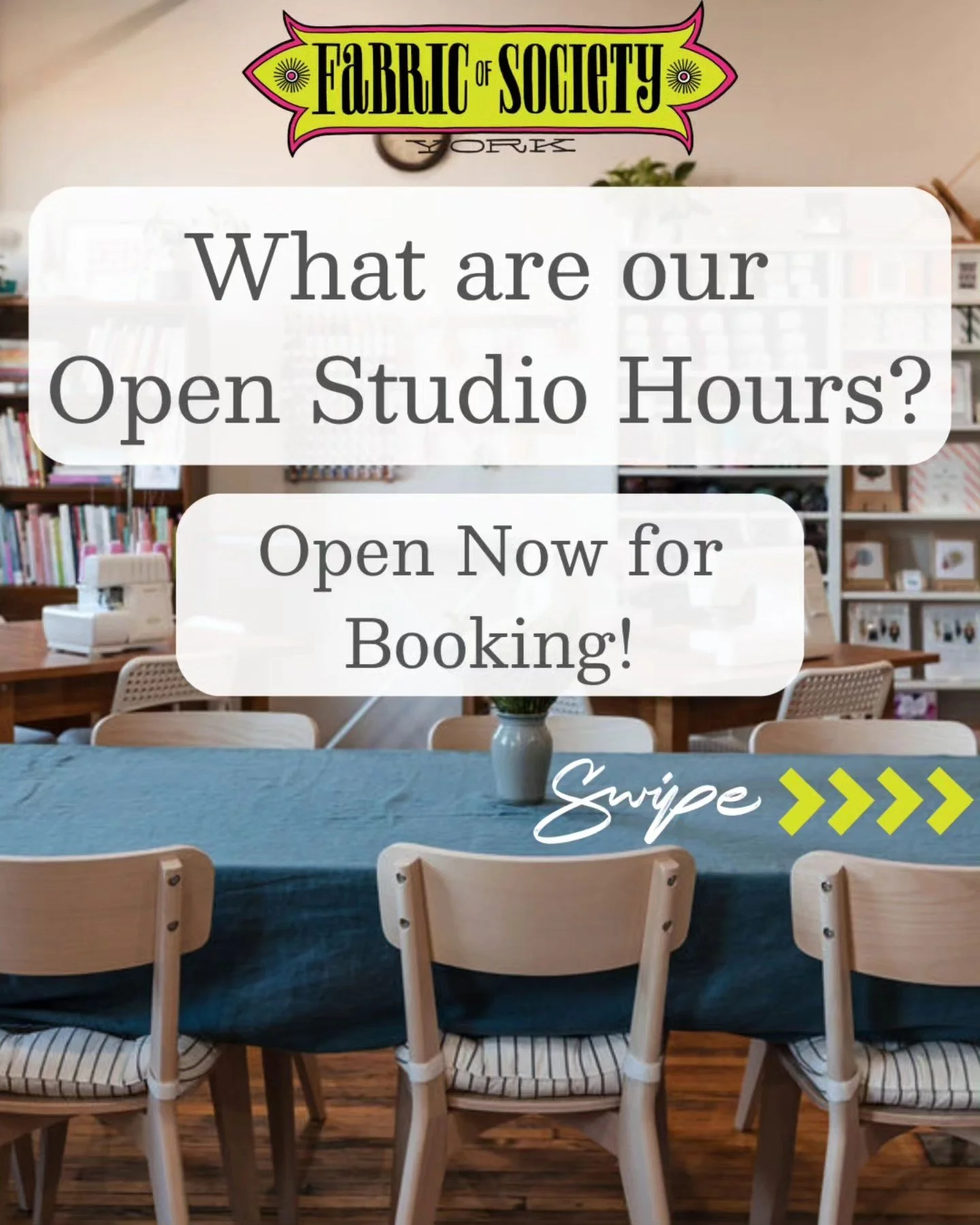 🧵 Fabric of Society (Suite 6206) has a ton of amazing classes lined up for December &mdash; and some have already sold out! Check out their full event lineup and learn more about their regular open studio hours at the link below. Don&rsquo;t miss yo