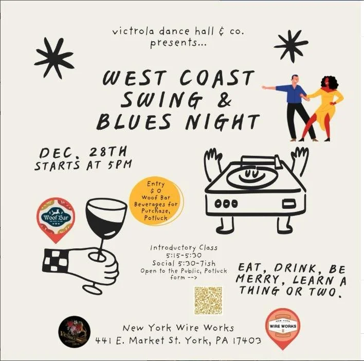 Tonights the night, time to get out of the house and get your body moving. Join The Victrola Dance Hall &amp; Woof Bar from 5-7ish. Come enjoy a free Introductory Class 5:15-5:30 then enjoy some dancing after. Eat, Drink, Be Merry &amp; Learn A Think