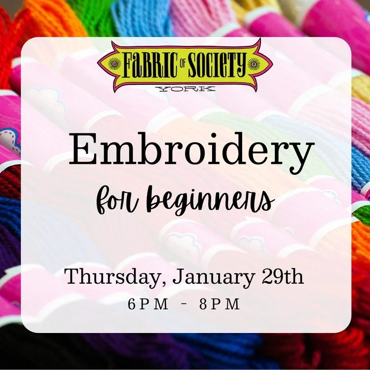 ✨ New Class Alert: Beginner Embroidery! ✨
🗓️ Date: Thursday, January 29 | 6:00 PM - 8:00 PM
📍 Location: 441 E. Market St. Suite 6206, York, PA
Registration Deadline: January 22

Ready to start a new hobby that&rsquo;s as relaxing as it is creative?
