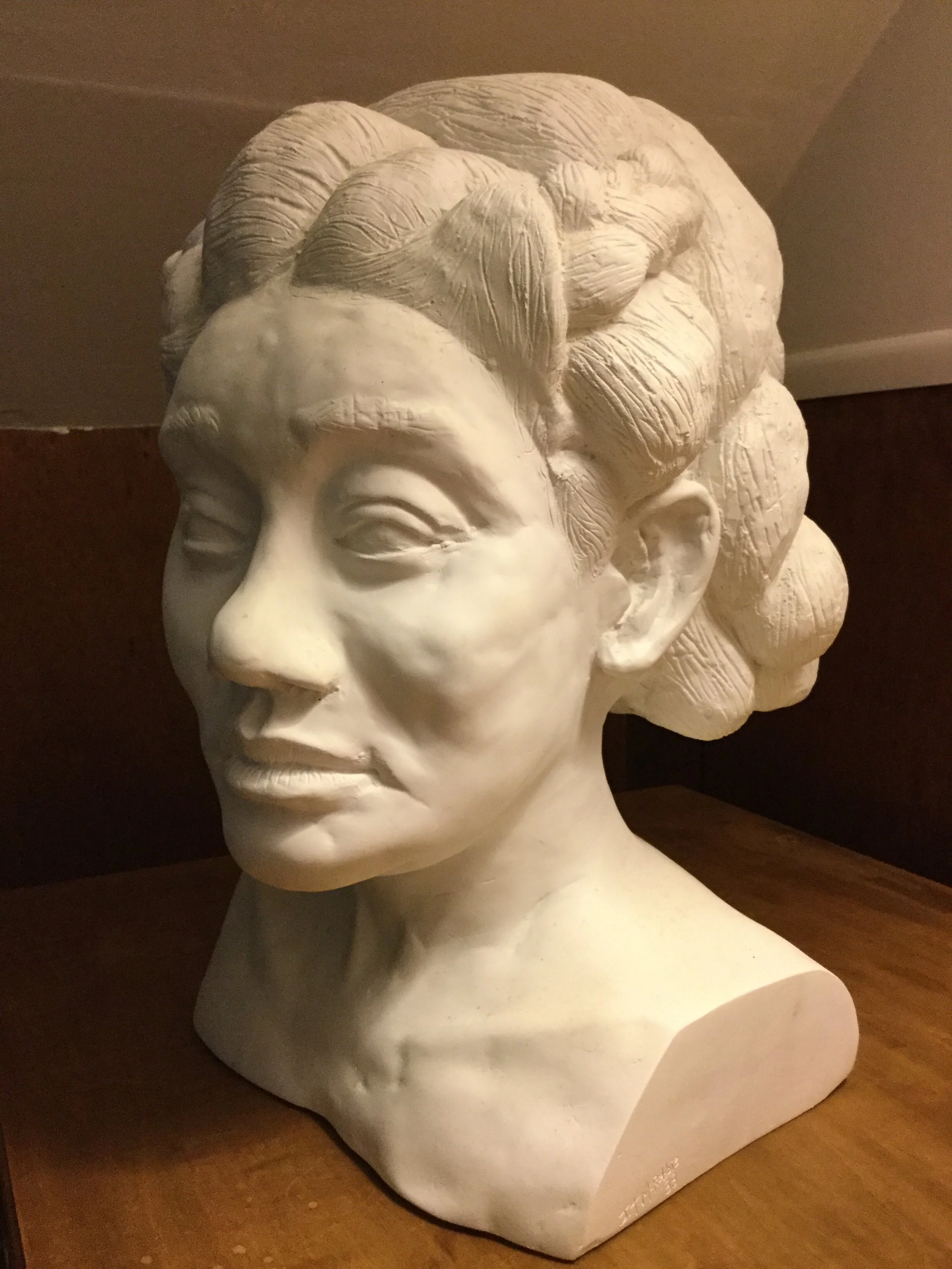 Domenique (left front) - plaster cast of clay original - 1989