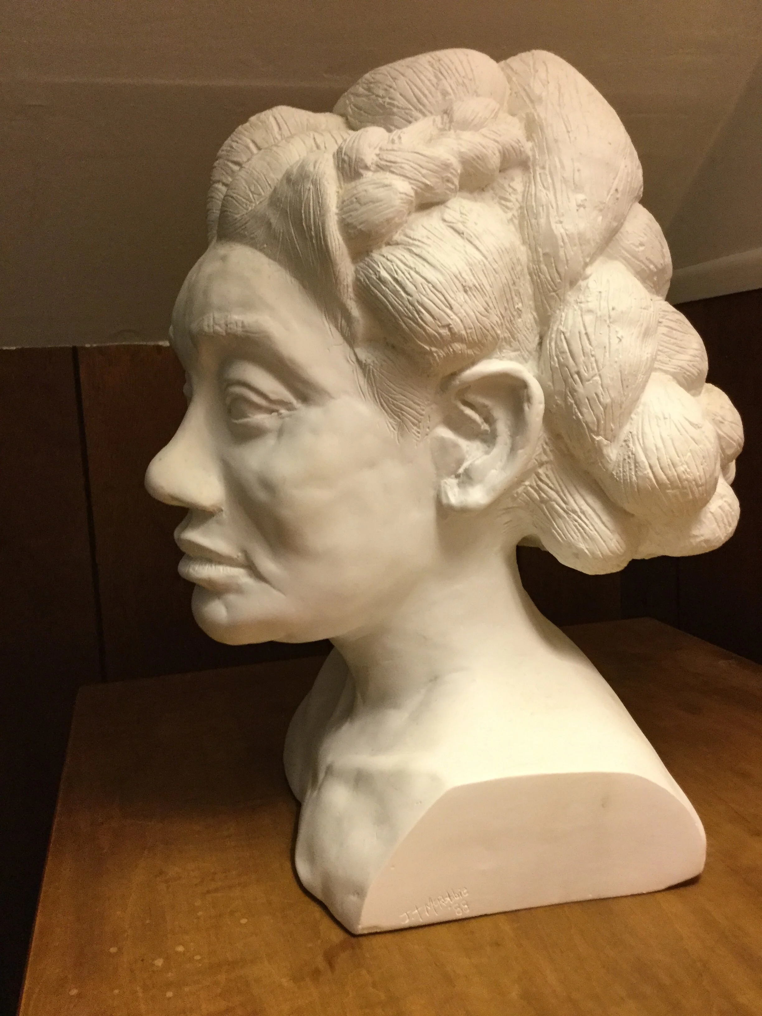 Domenique (left) - plaster cast of clay original - 1989
