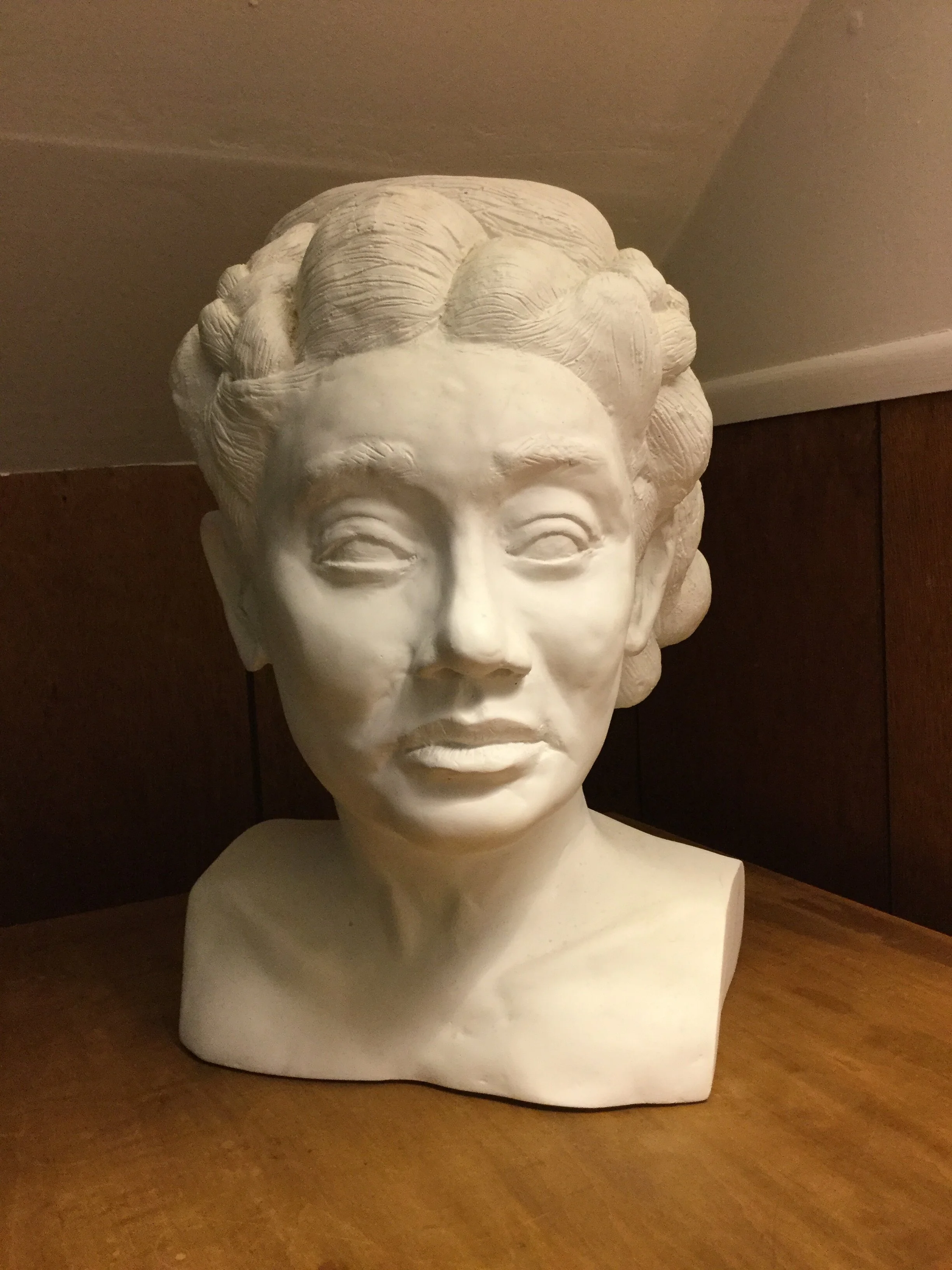 Domenique (front) - plaster cast of clay original - 1989