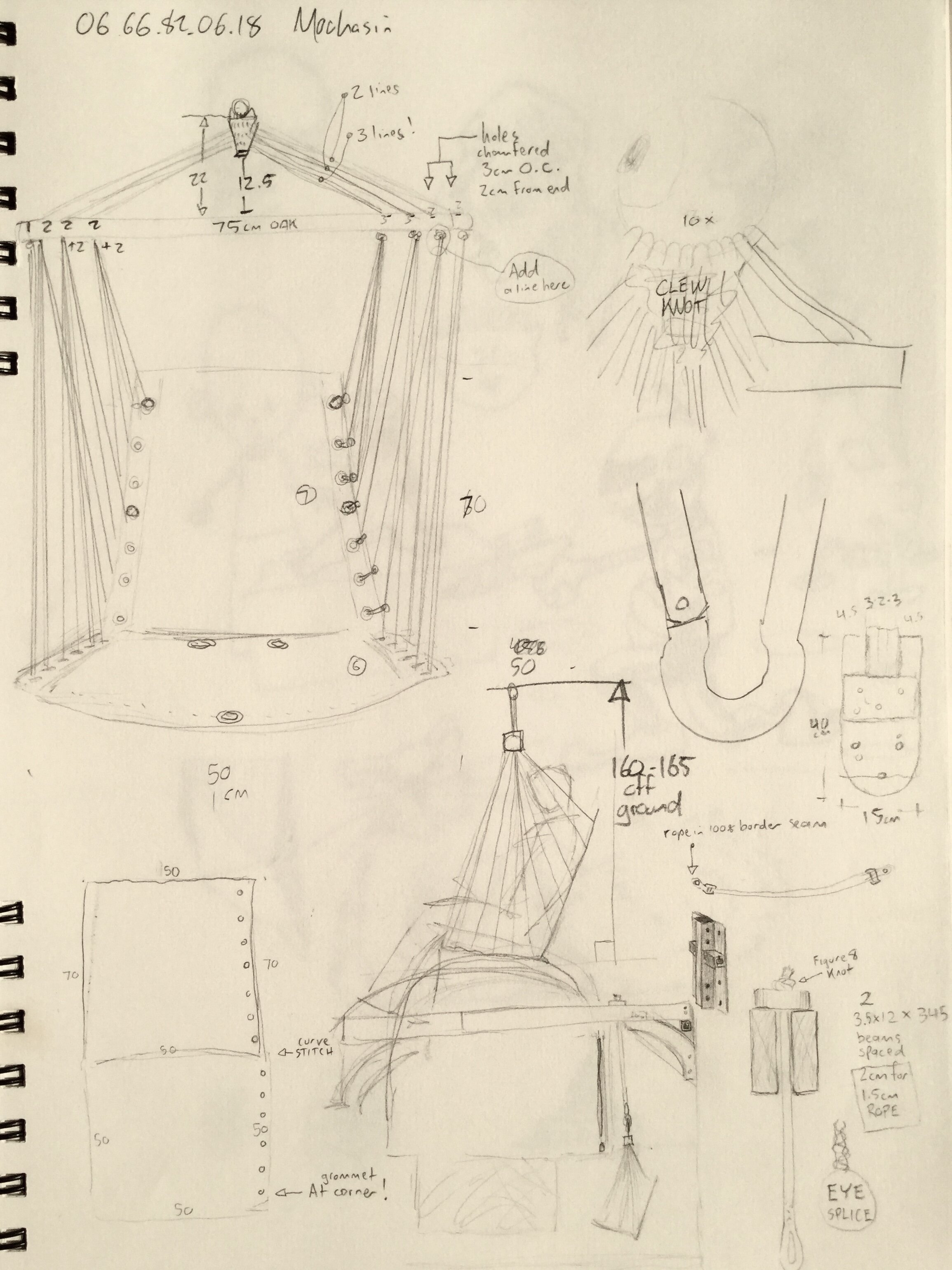 Hammock Chair design sketches
