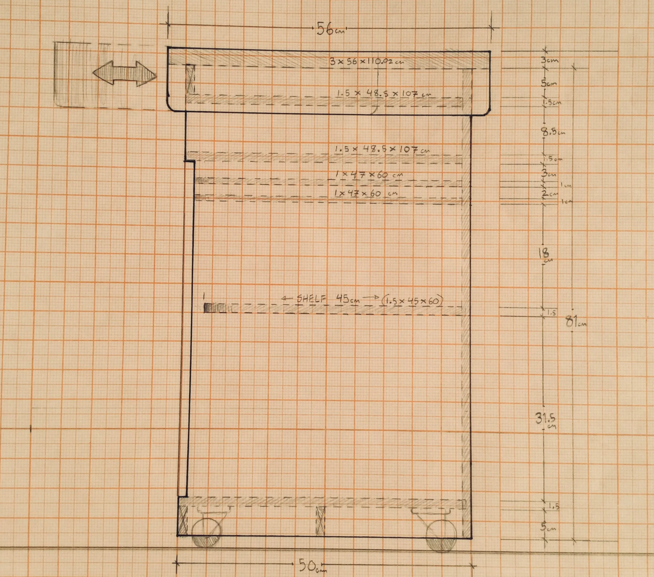 Jeff's Art Bench - side elevation