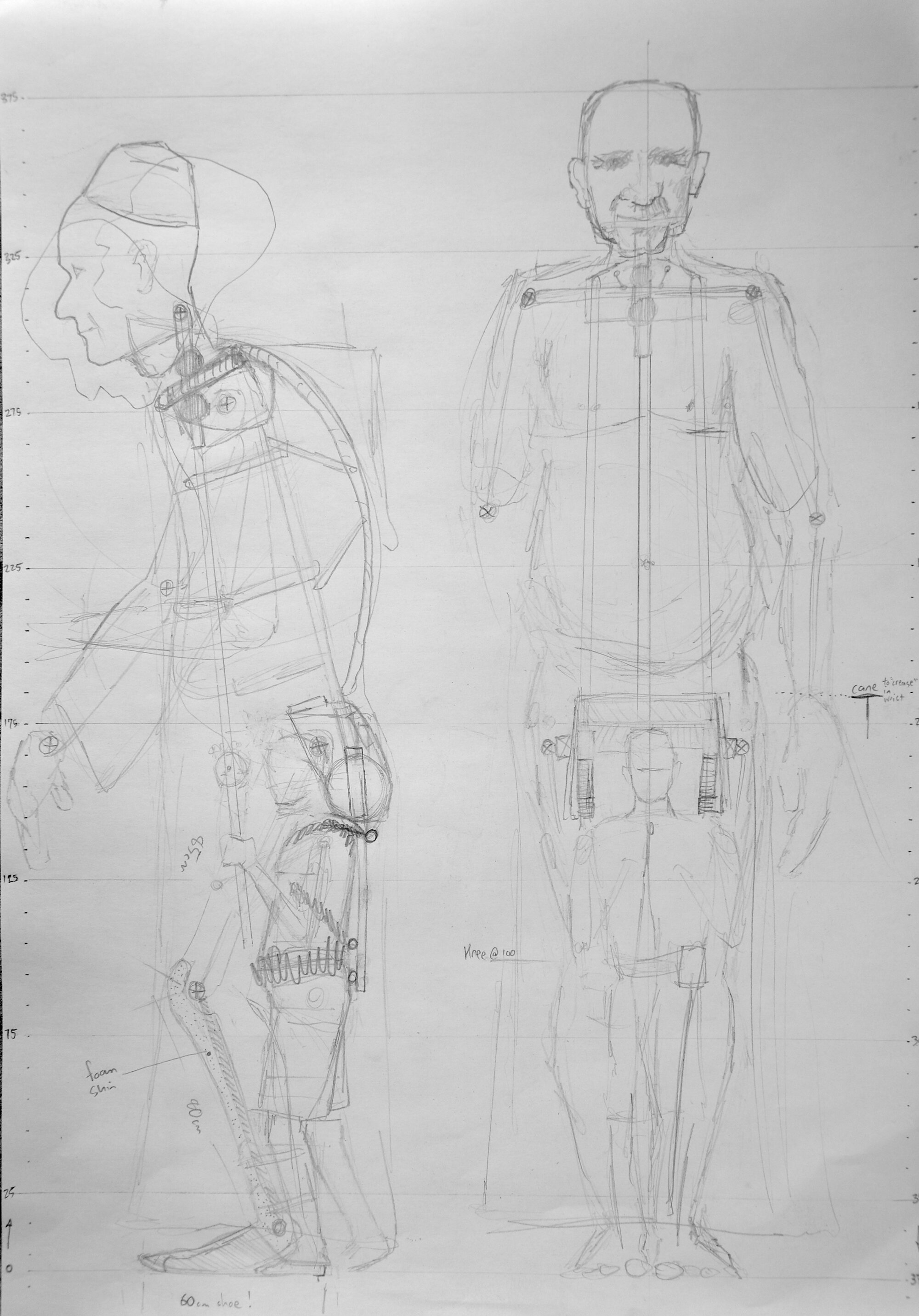 Mechanical structural plan for the Giant Puppet