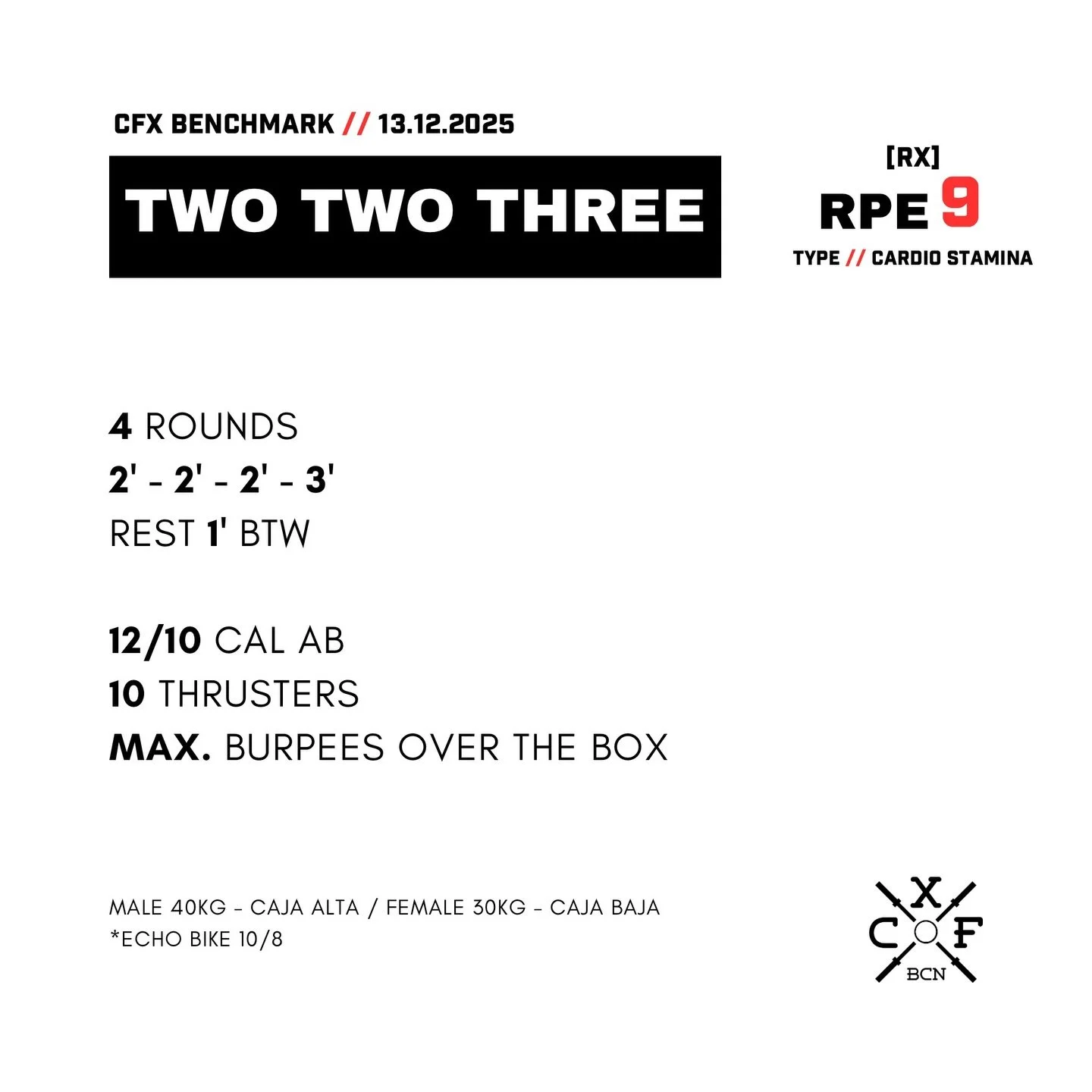 🧨 Two Two Three 🧨 CFX Benchmark del 13.12.2025 🚀 Preparado para el &uacute;ltimo benchmark del a&ntilde;o?

Ma&ntilde;ana vamos con todo por la ma&ntilde;ana 💦 y por la noche disfrutamos juntos de la cena de navidad 🎄 

🎅 D&iacute;a completo en