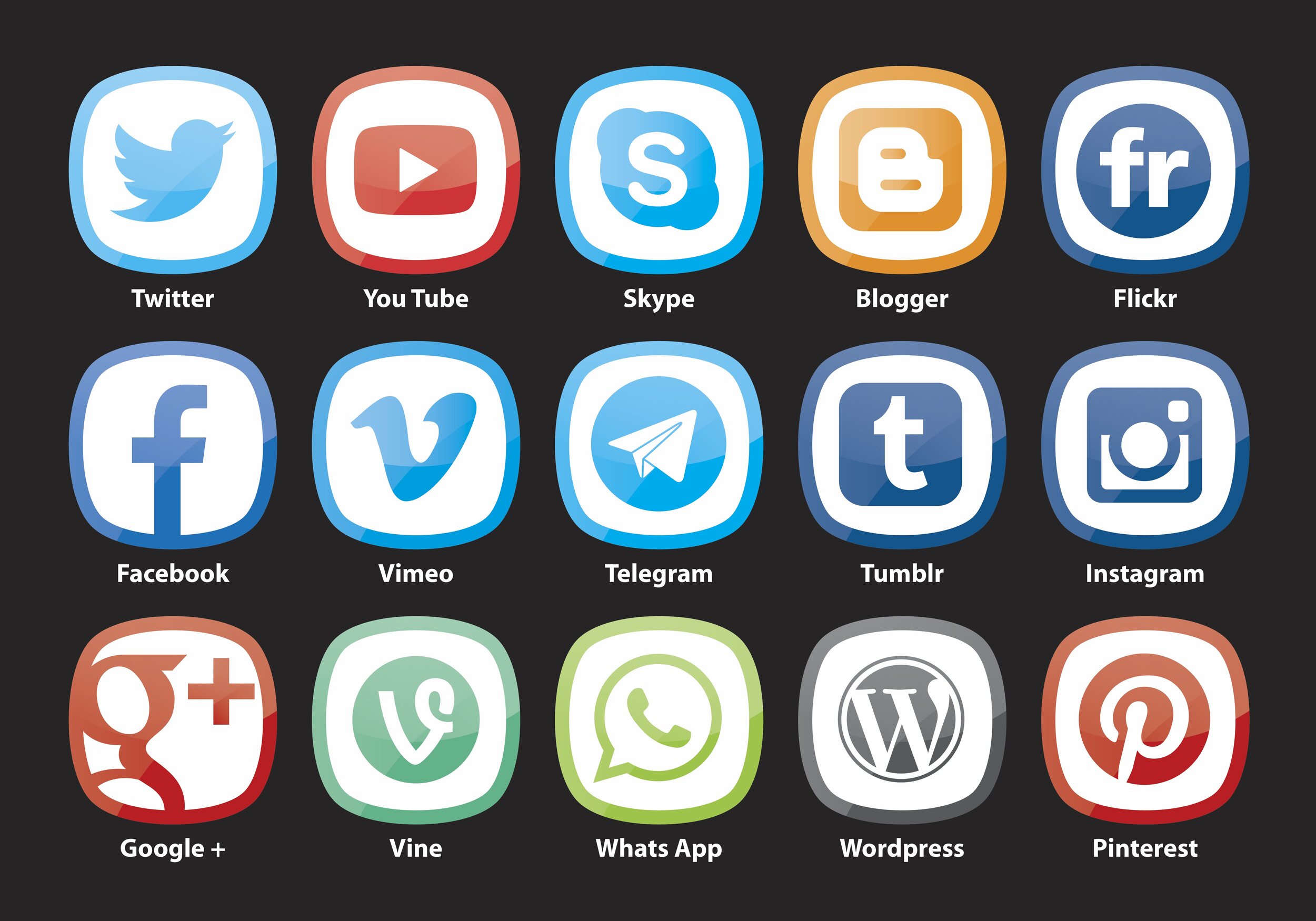 Соцсети по фото телеграмм. Значки соц сетей. Соцсети иконки. Логотипы социальных сетей. Социальные иконки.