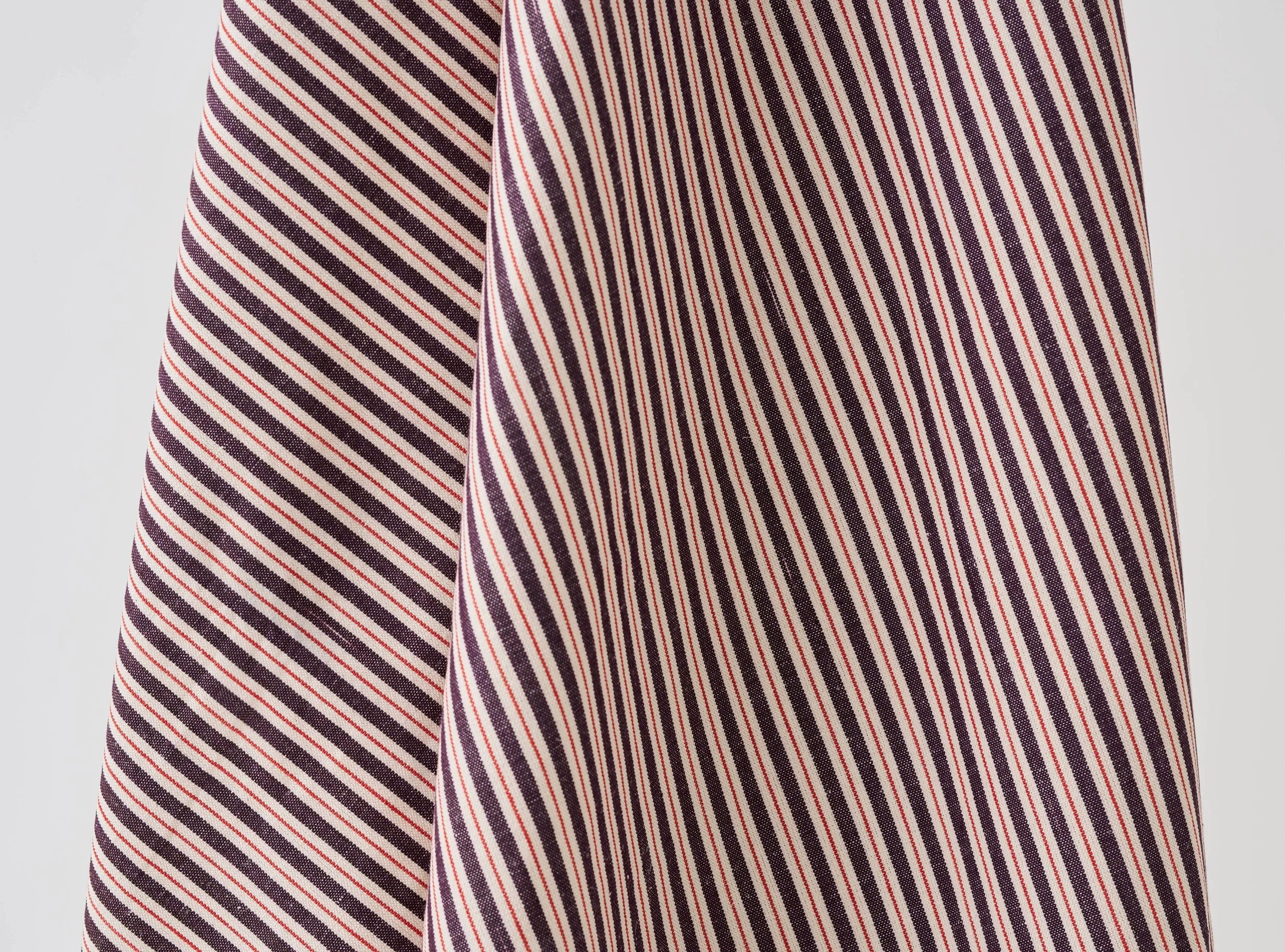 Two Tone Ticking | Plum & Red