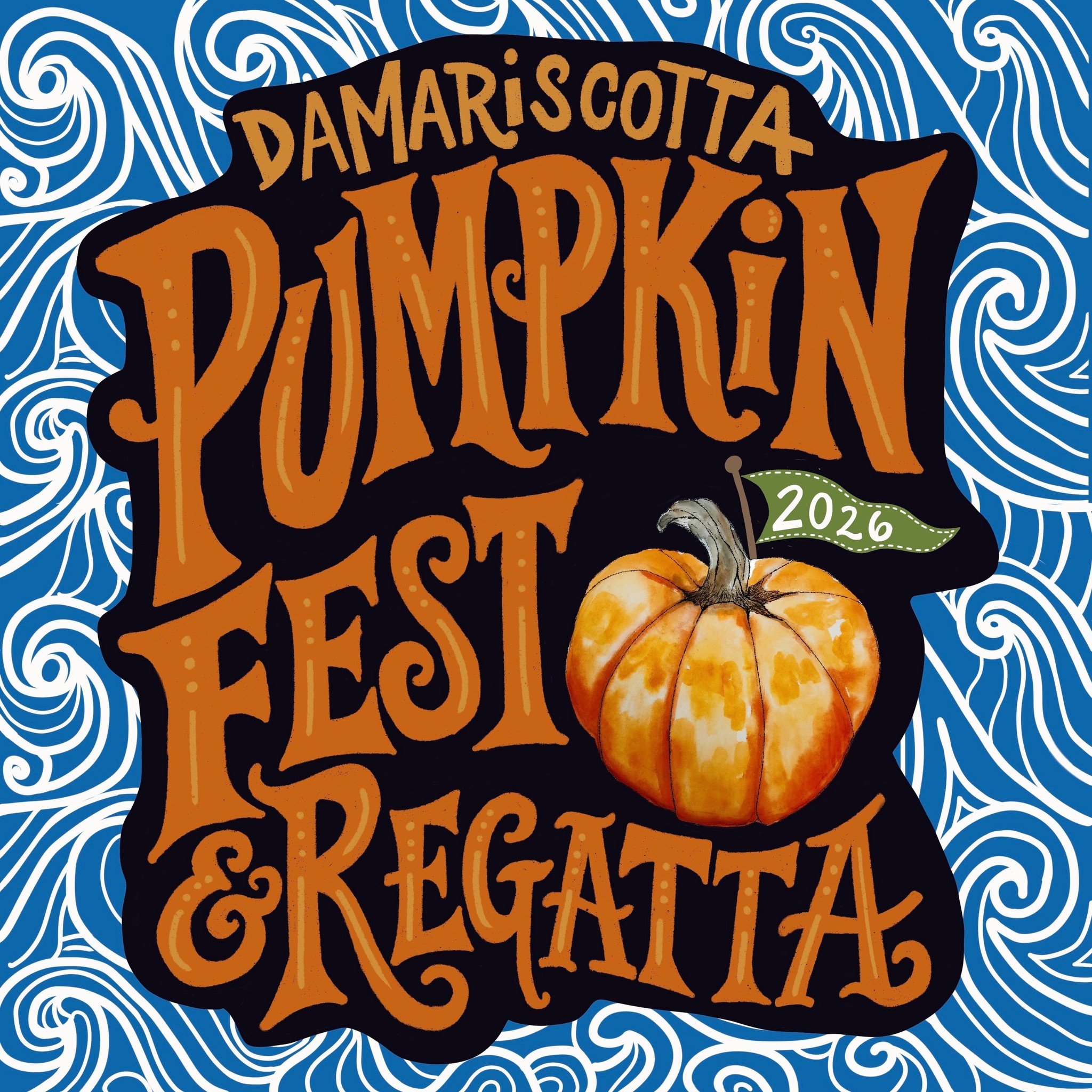 🎃👕 We are excited to officially unveil the winning T-shirt design for the 2026 Damariscotta Pumpkinfest &amp; Regatta! 👕🎃

Congratulations to Kay Cope of Scotty + Calvin Designs in Raymond, Maine, whose beautiful and vibrant design was selected a