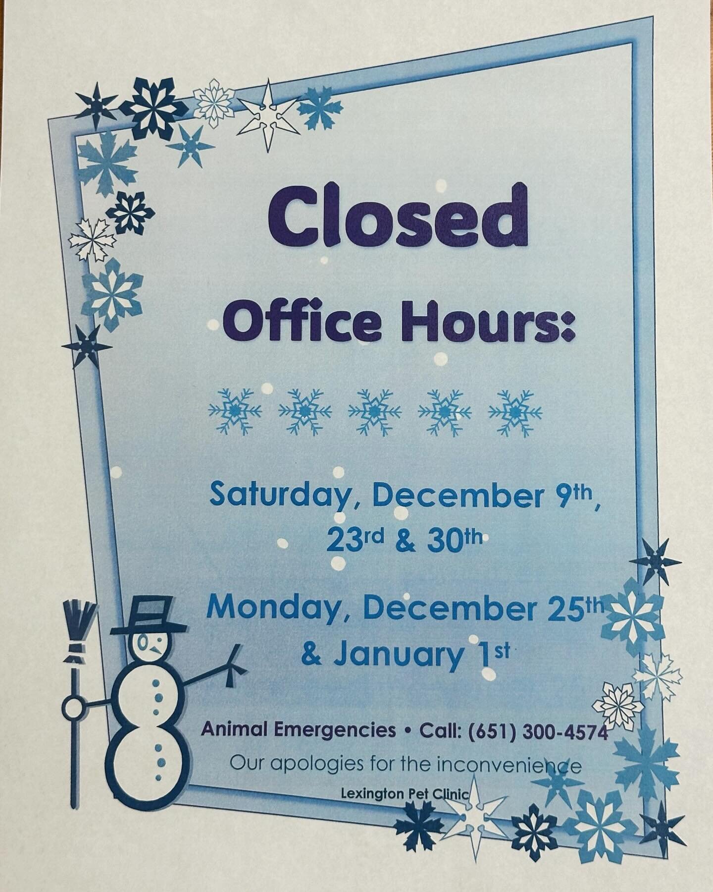 ❄️ Winter Office Closures ❄️