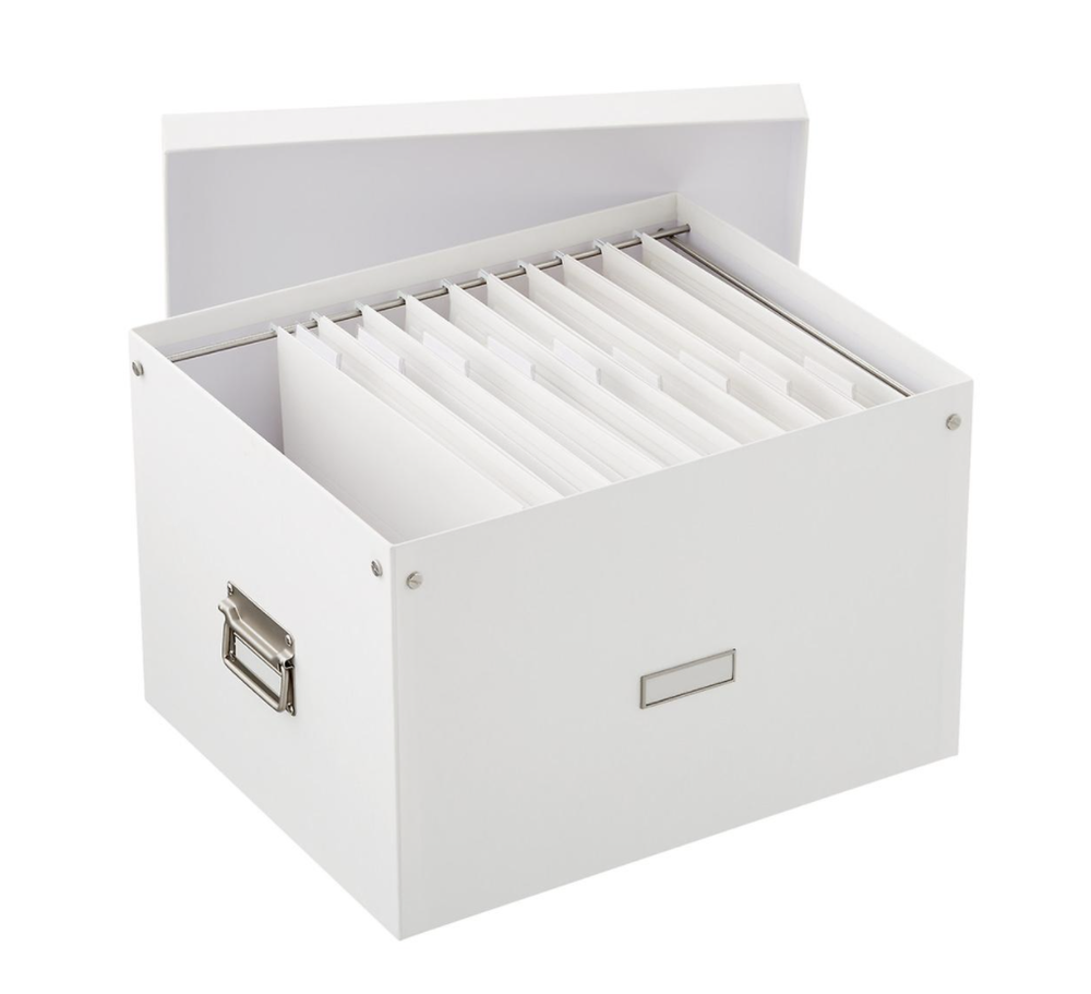 Bigso White Stockholm Letter/Legal File Storage Box