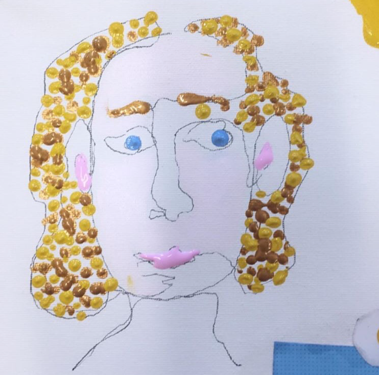 Impressionist contour self portrait class