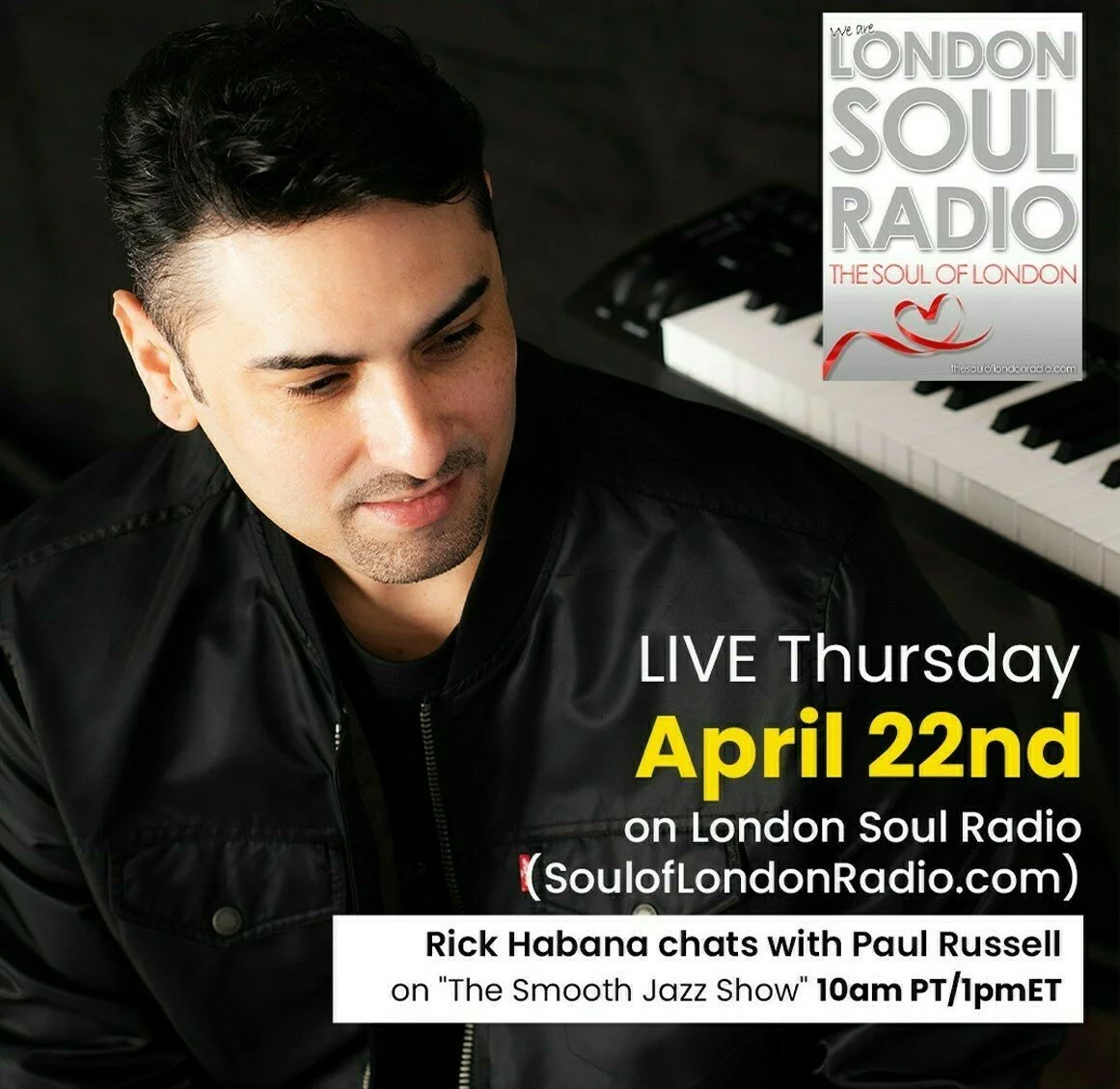 Live Radio Interview April 22nd @ 10am PST on TheSoulofLondonRadio.com
