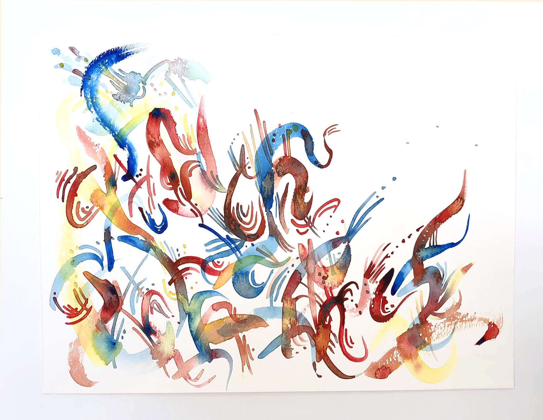 "Delicate Design 1", watercolor painting