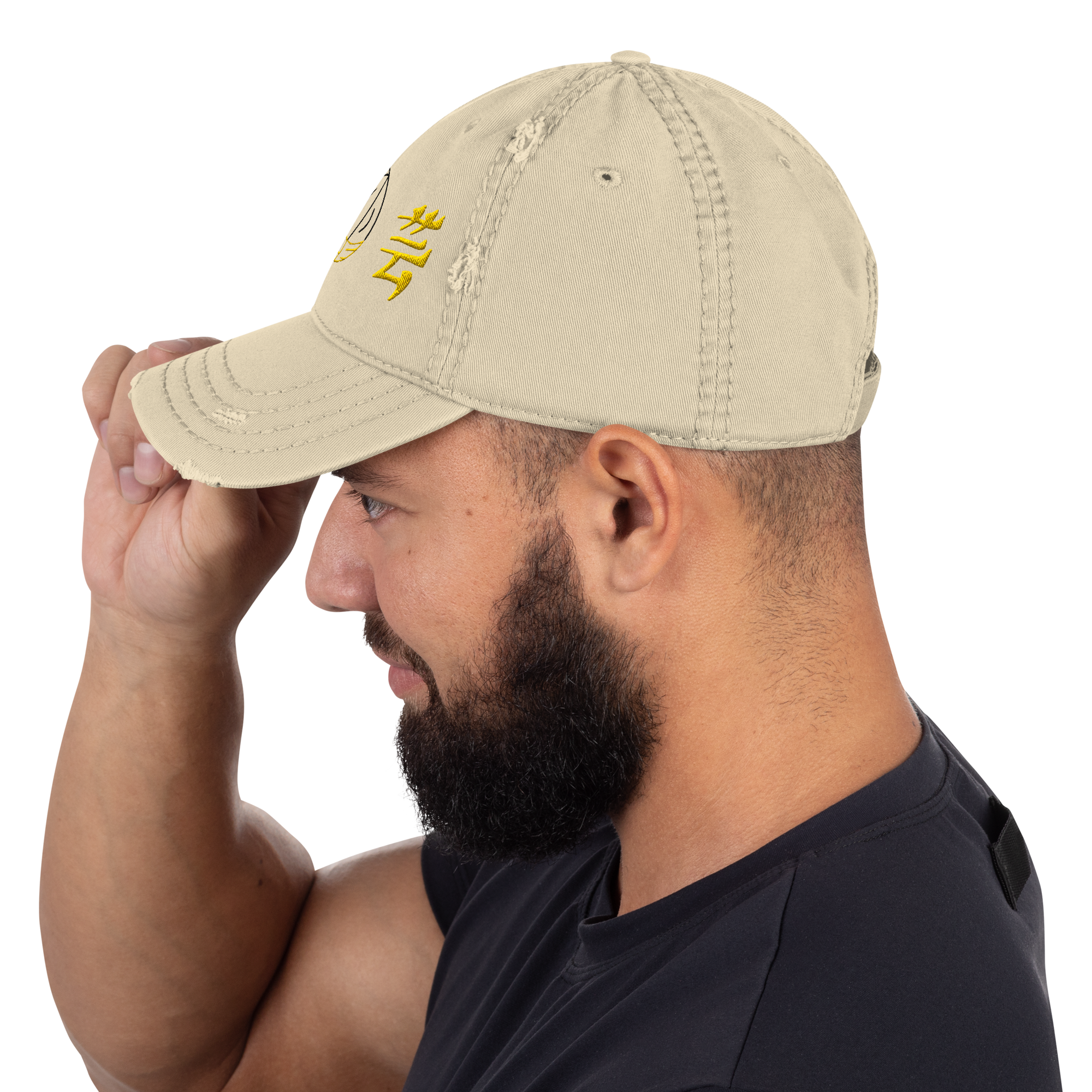 distressed-dad-hat-khaki-left-side-69bc21ddcef66.png
