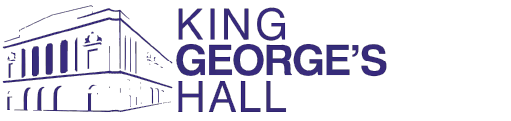 Logo of King George's Hall with building and text label