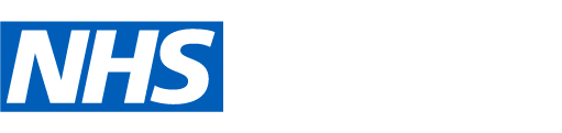 NHS logo on a blue background