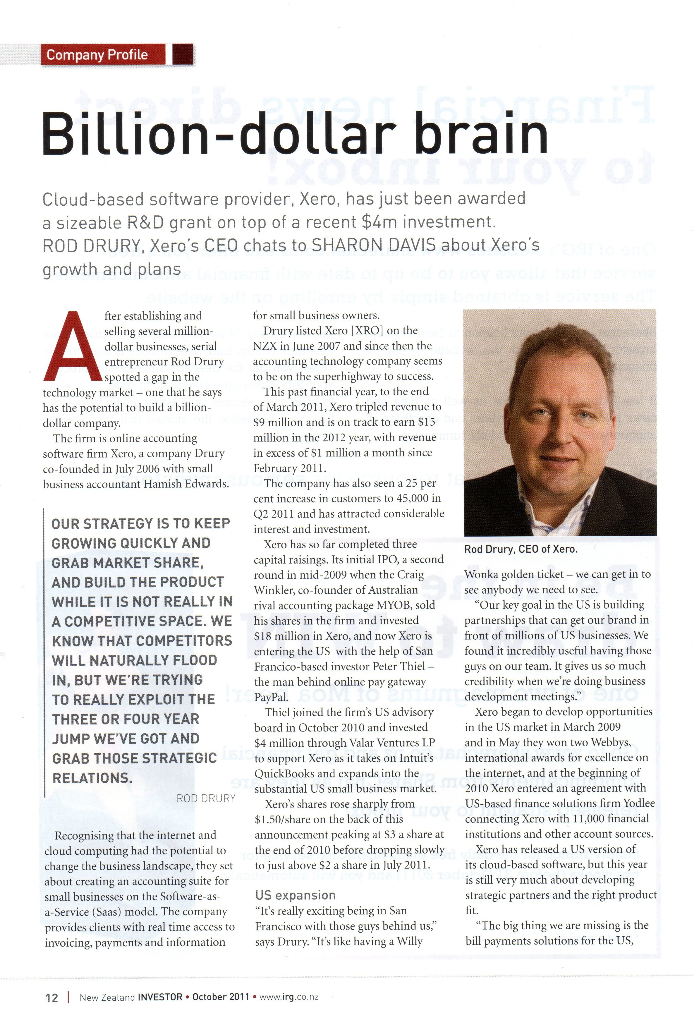 Billion dollar brain