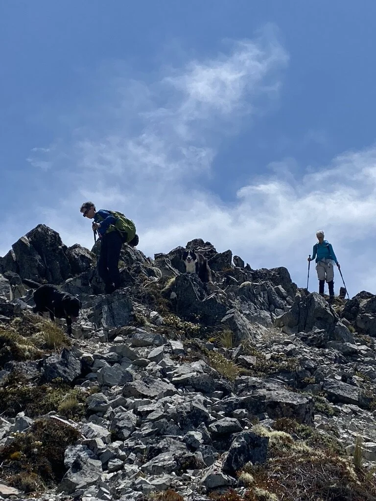 Starting the final descent from the curved ridge.