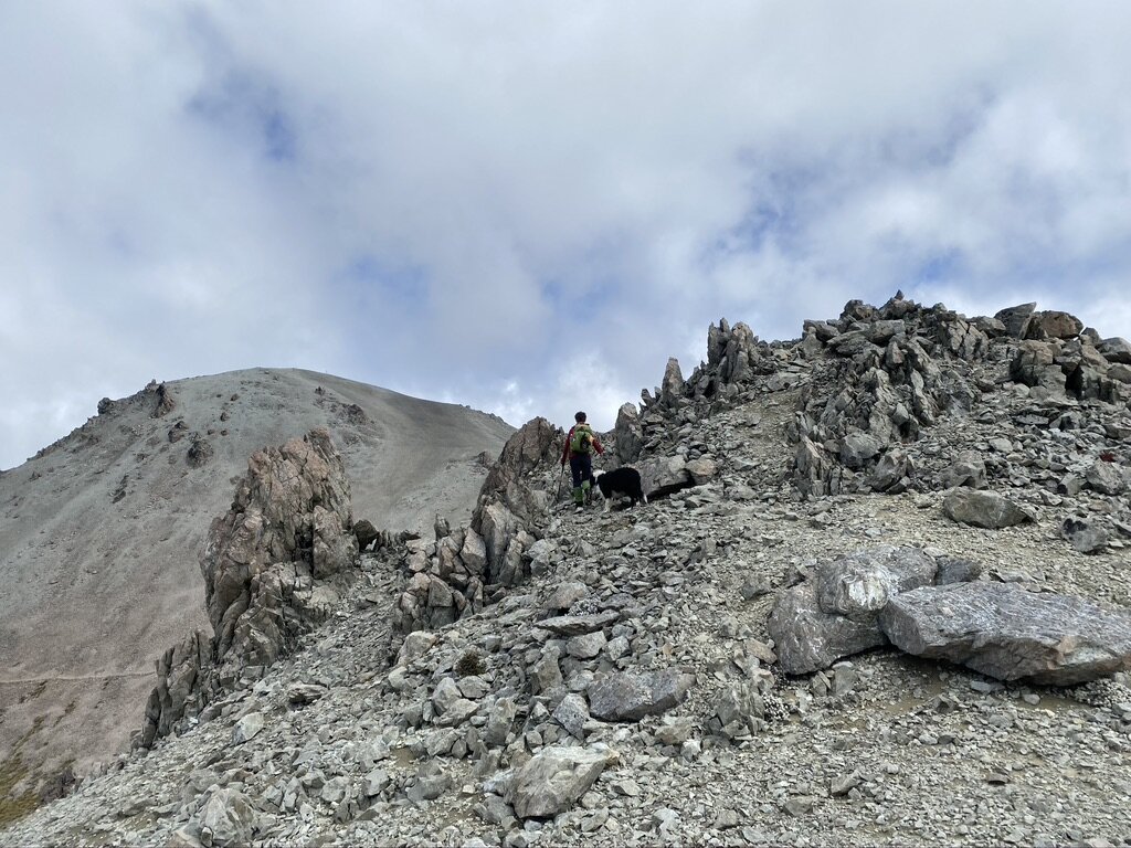 Liz "just" exploring the outcrop