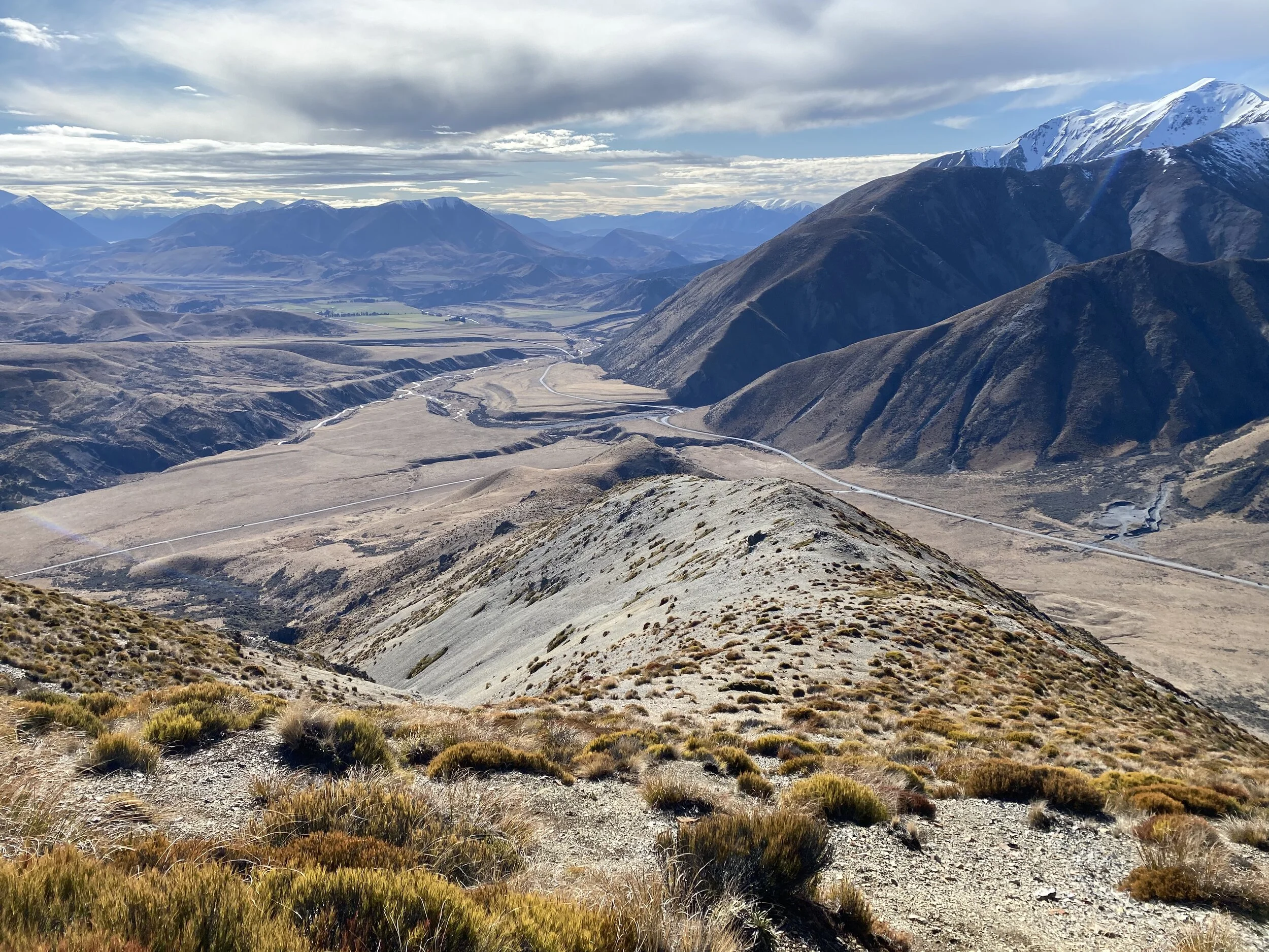 Looking down the ridge we climbed.