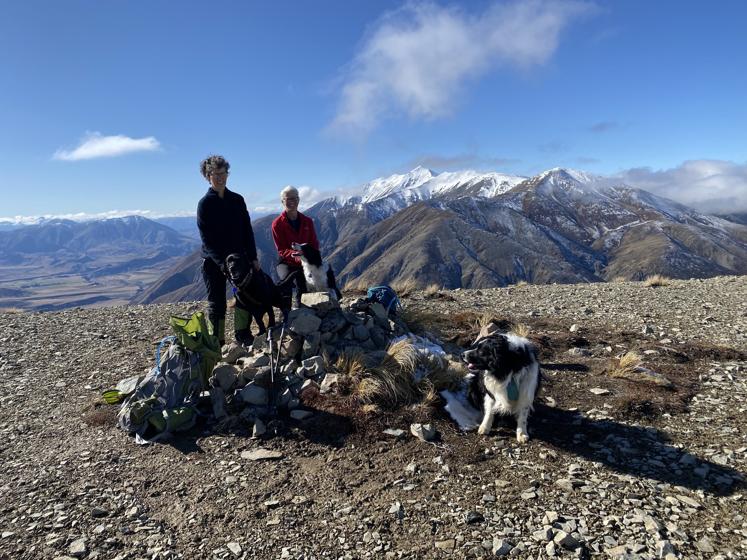 Our summit photo with Foggy Peak and Castle Hill Peak in the background.