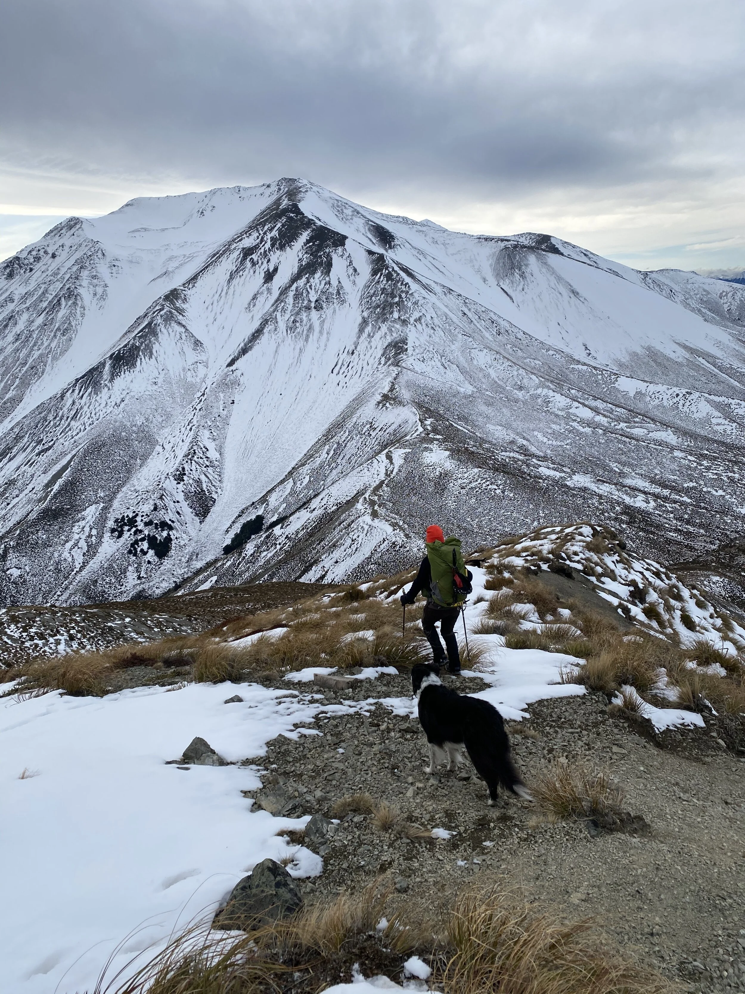 Scruff and Liz on the way down from 1641m
