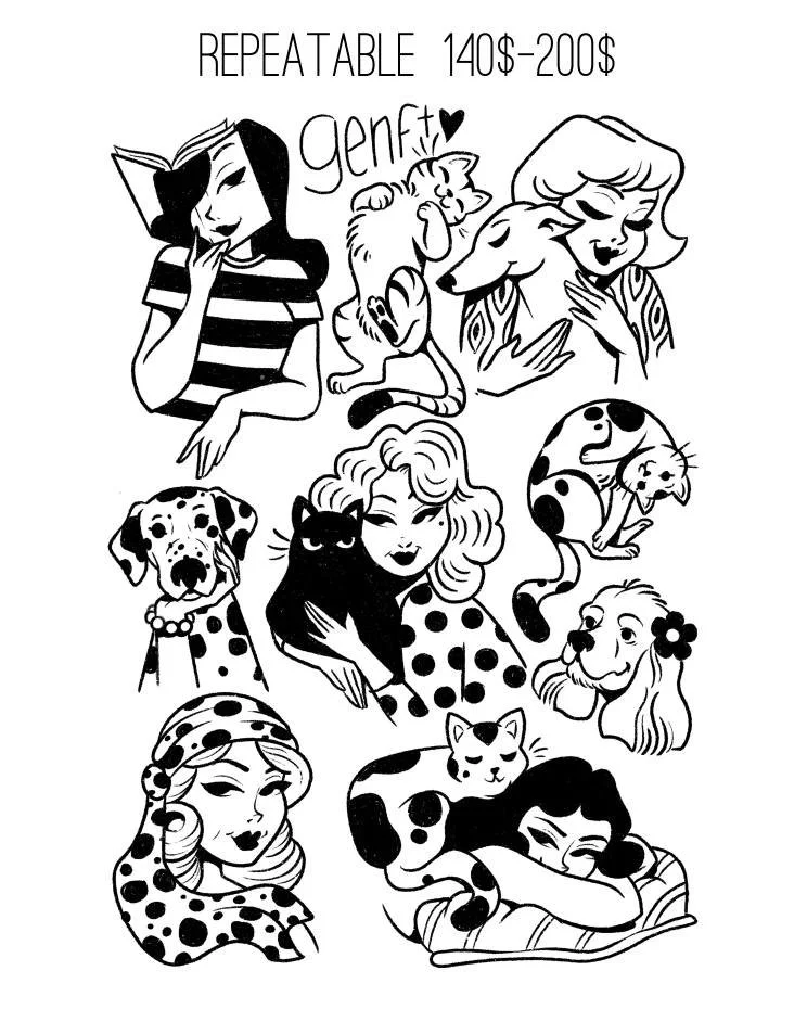 🎄Flash Advent Calendar🎄
I decided to post flash once a day until Christmas. These are all my "want to do" in 2026 (or 2025, still booking December!)

Day X -  Smaller and simpler tattoos are also super fun! (But all of these could also be