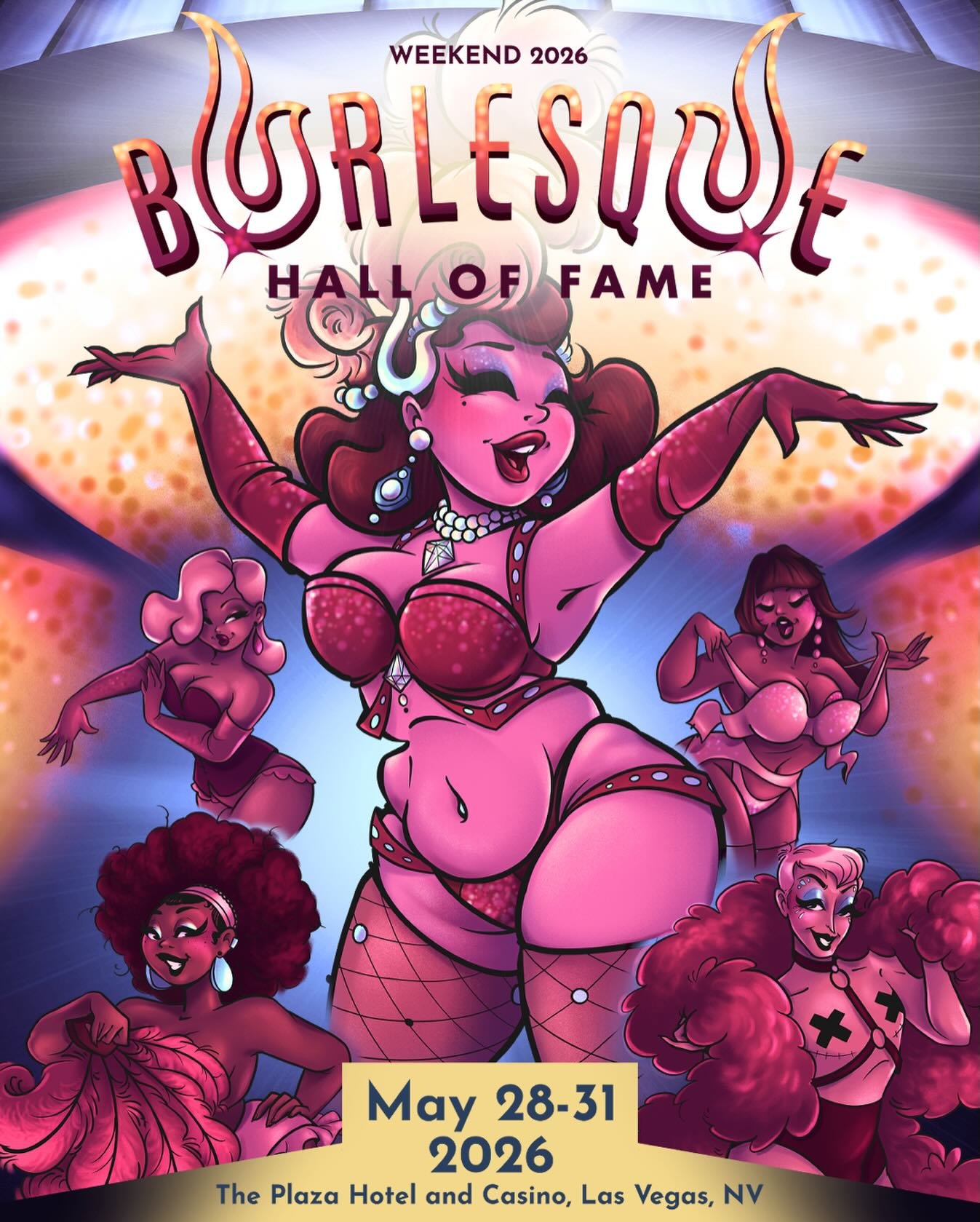 I had the pleasure to create the visuals for @burlesquehall weekend this year!
It was so much fun to work on a poster again! Go check it out if you&rsquo;re in Las Vegas!