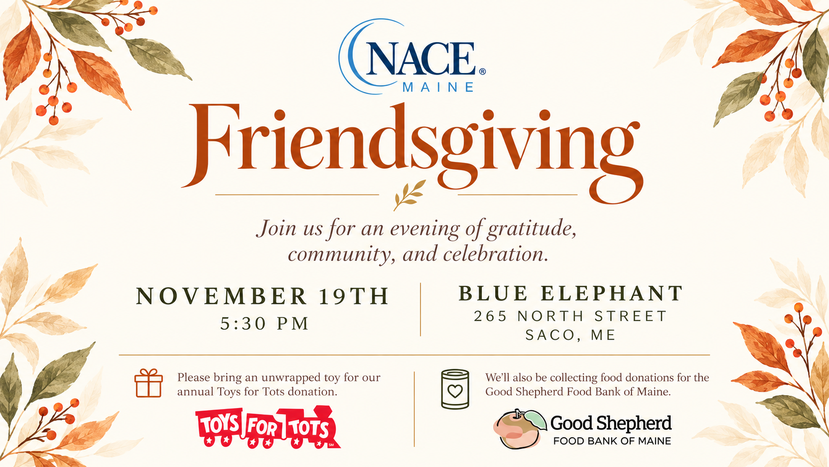 NACE Maine: Annual Friendsgiving Gathering