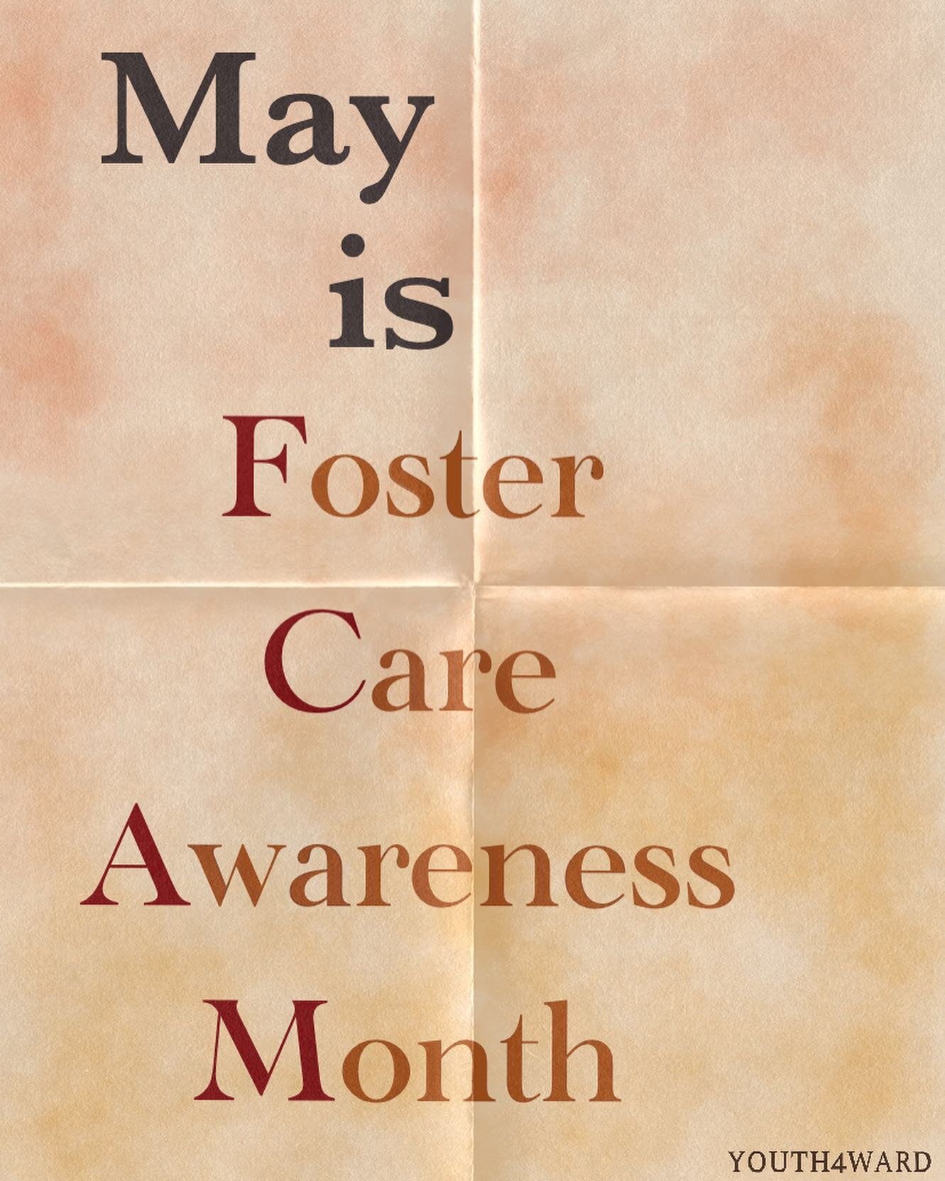 Happy Foster Care Awareness month! Throughout May, we&rsquo;ll be posting information about current foster care systems and ways you can support foster care organizations. 

#youth4ward #childwelfare #fostercare #fostercareawarenessmonth