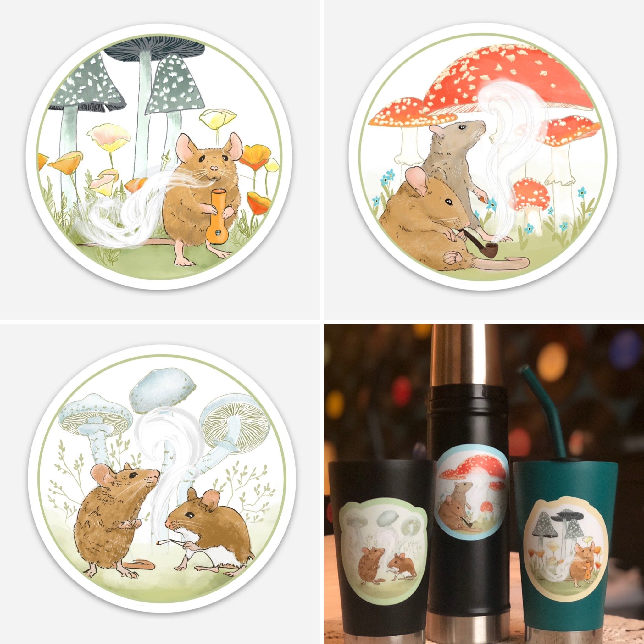 Bad mouse stoner stickers