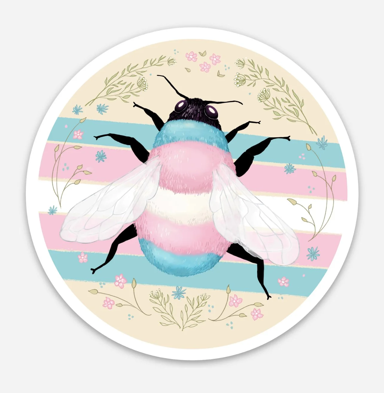 Trans Gay Bee sticker