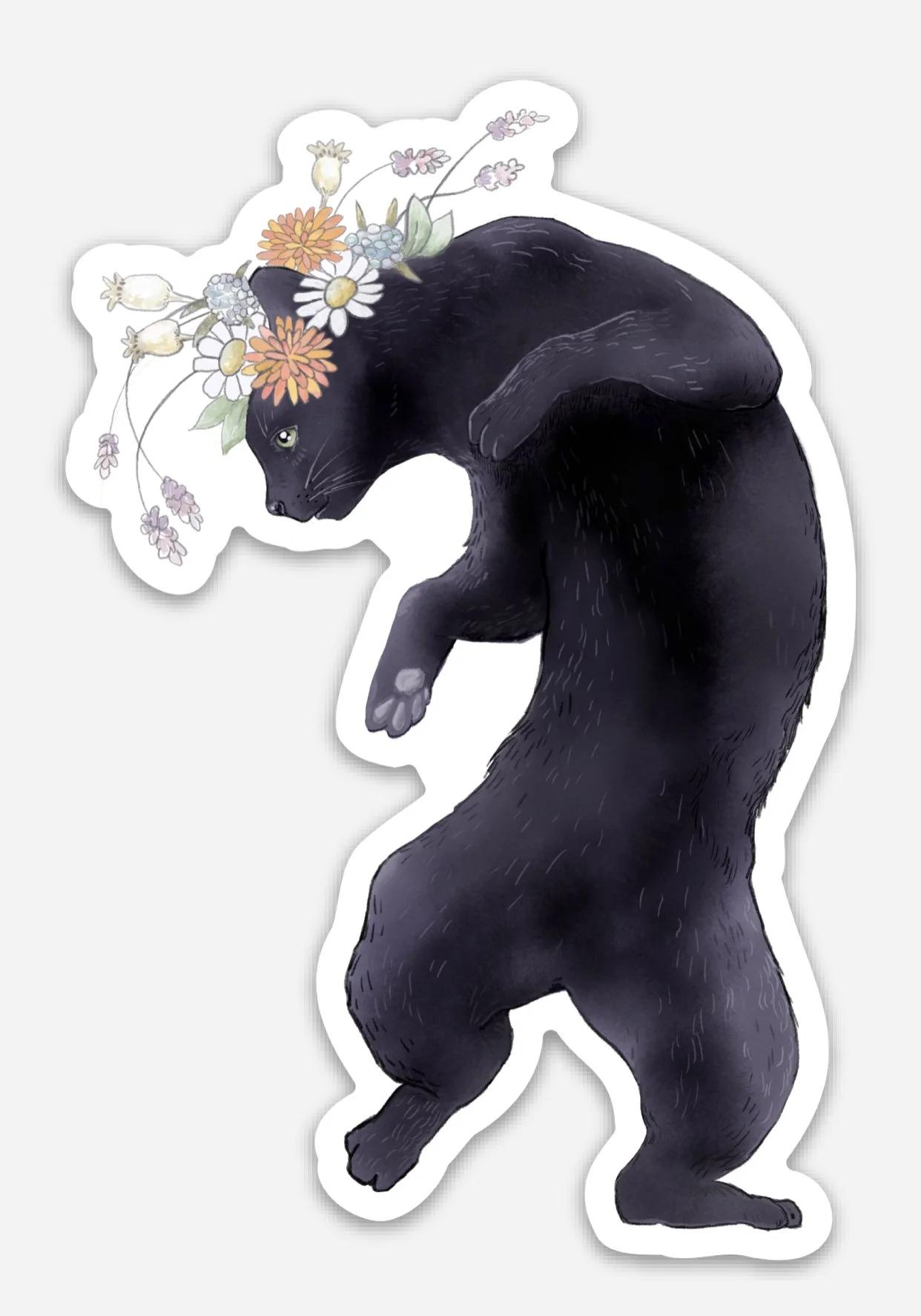 Dancing black cat stickers (Wholesale)