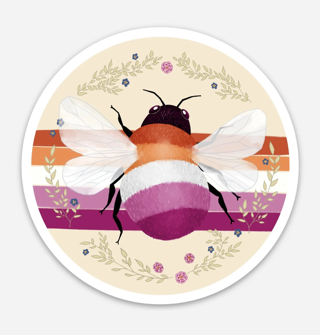 LesBeeian pride sticker