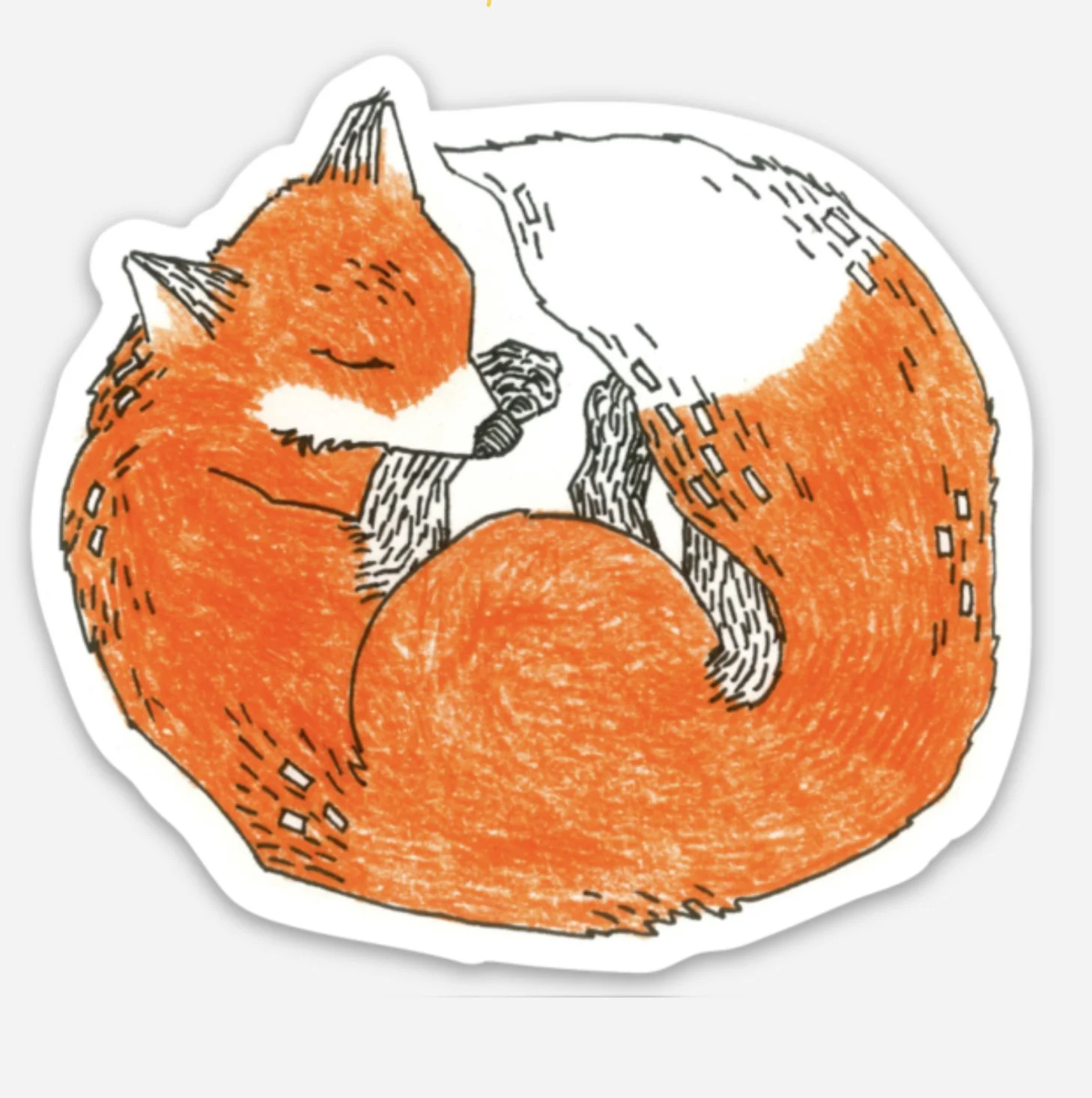 Curled fox sticker (wholesale)