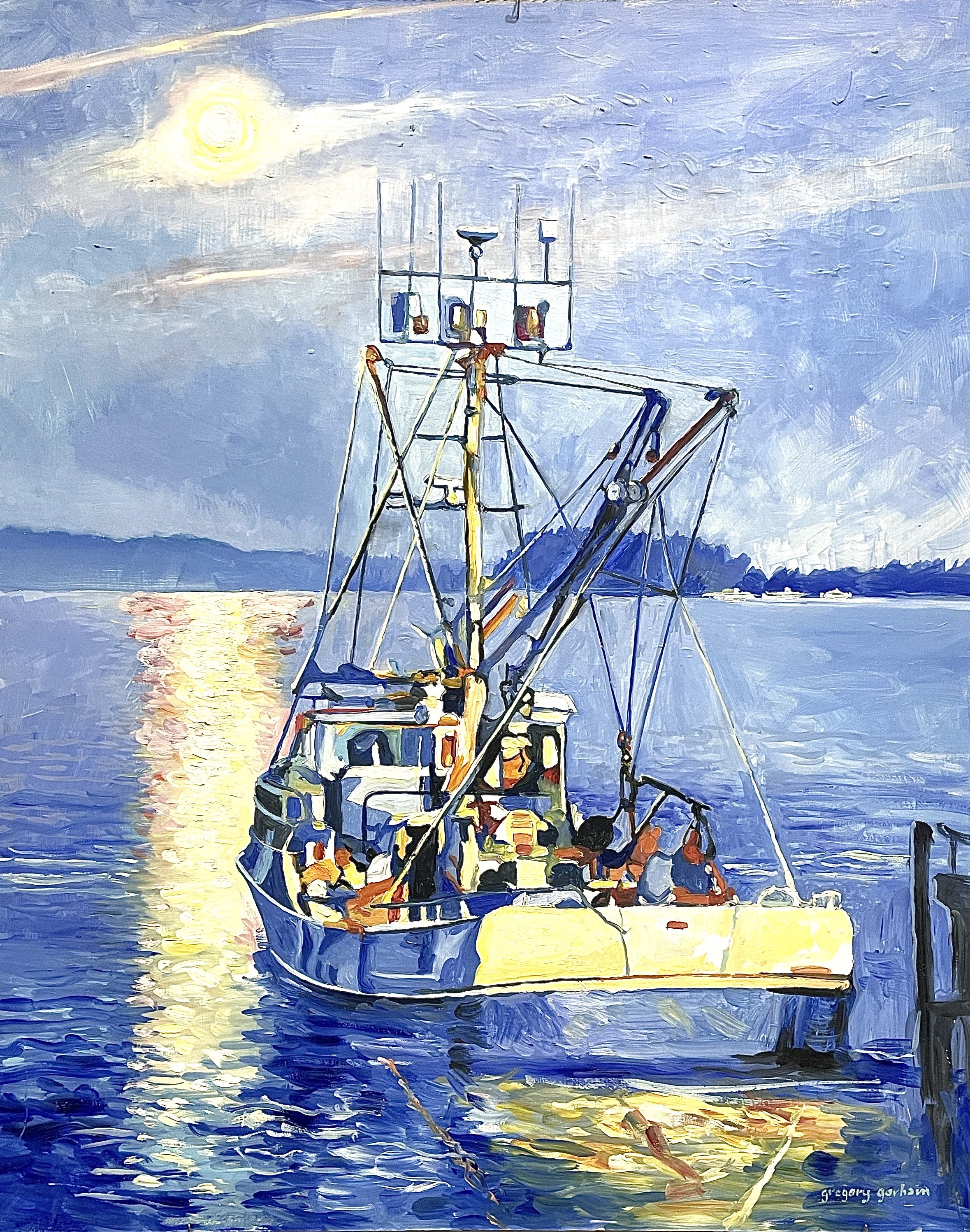 Moonlit Departure 21x26 $1400
