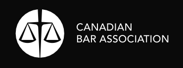 Canadian Bar Association logo with text and silhouette of justice scales.